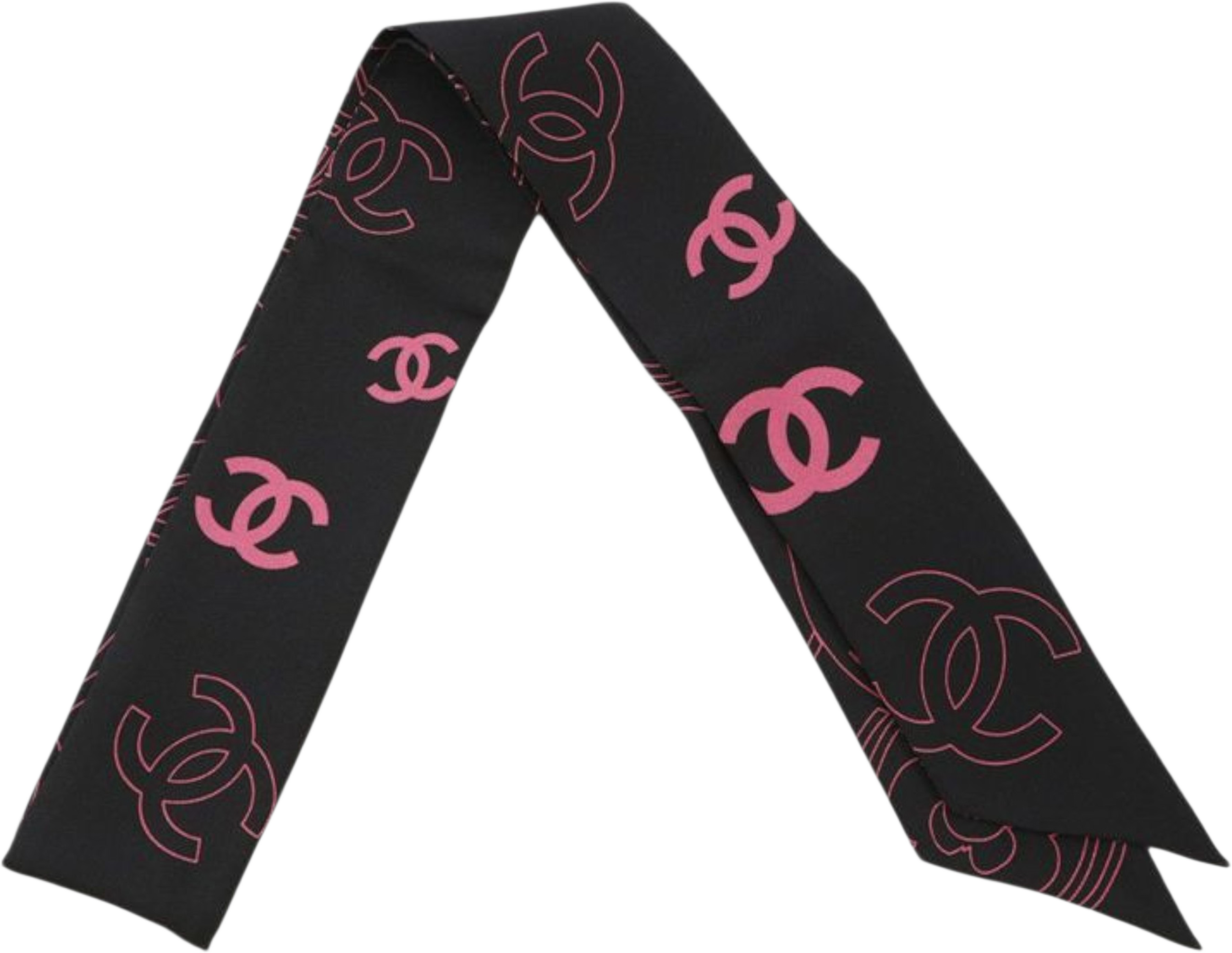 Chanel Cc Silk Bandeau Scarf, från Luxclusif, i färgen black. Klicka för att öppna bilden i stort format