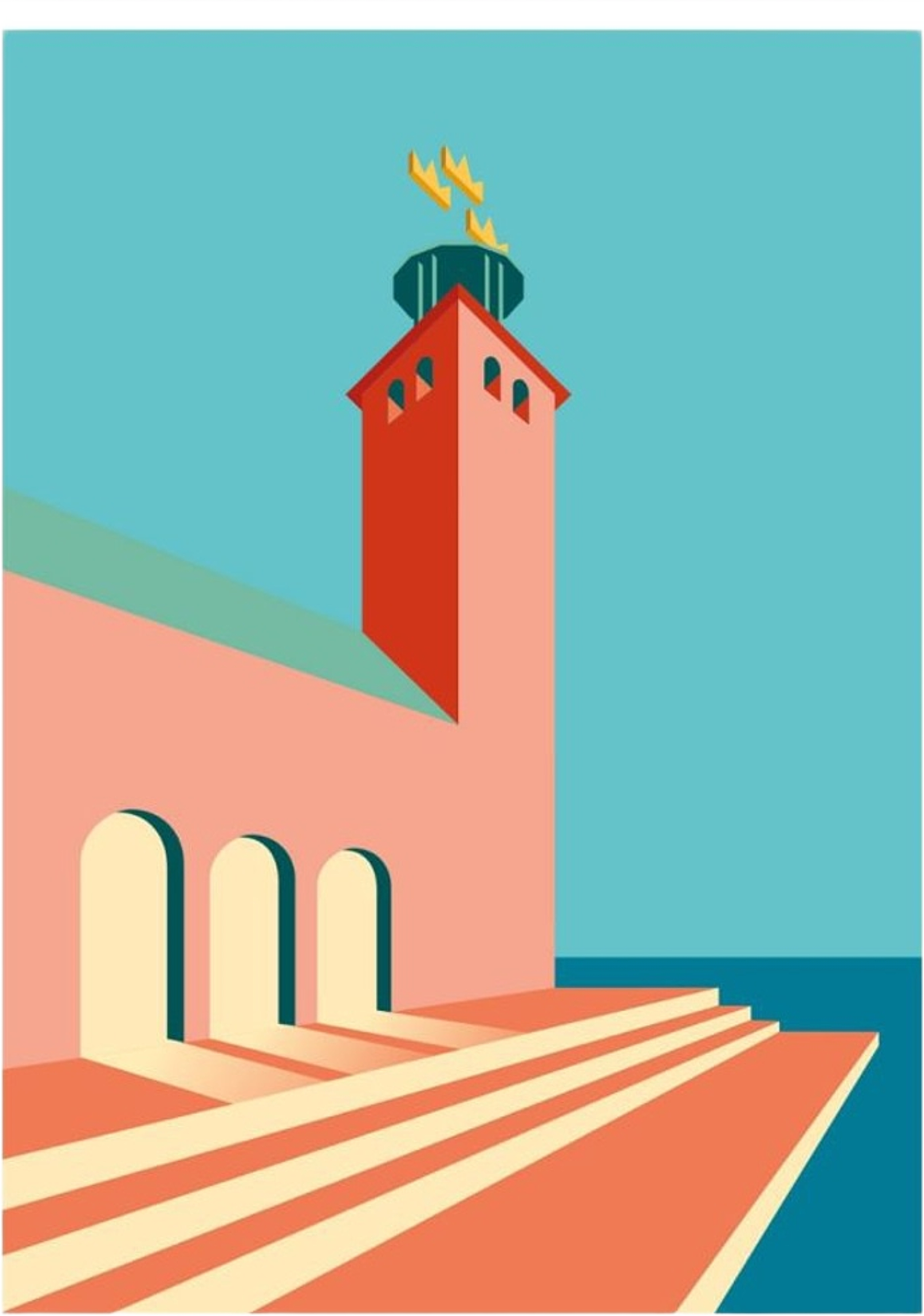Poster Stadshuset 50x70, från Created by Designtorget, i färgen multi. Klicka för att öppna bilden i stort format