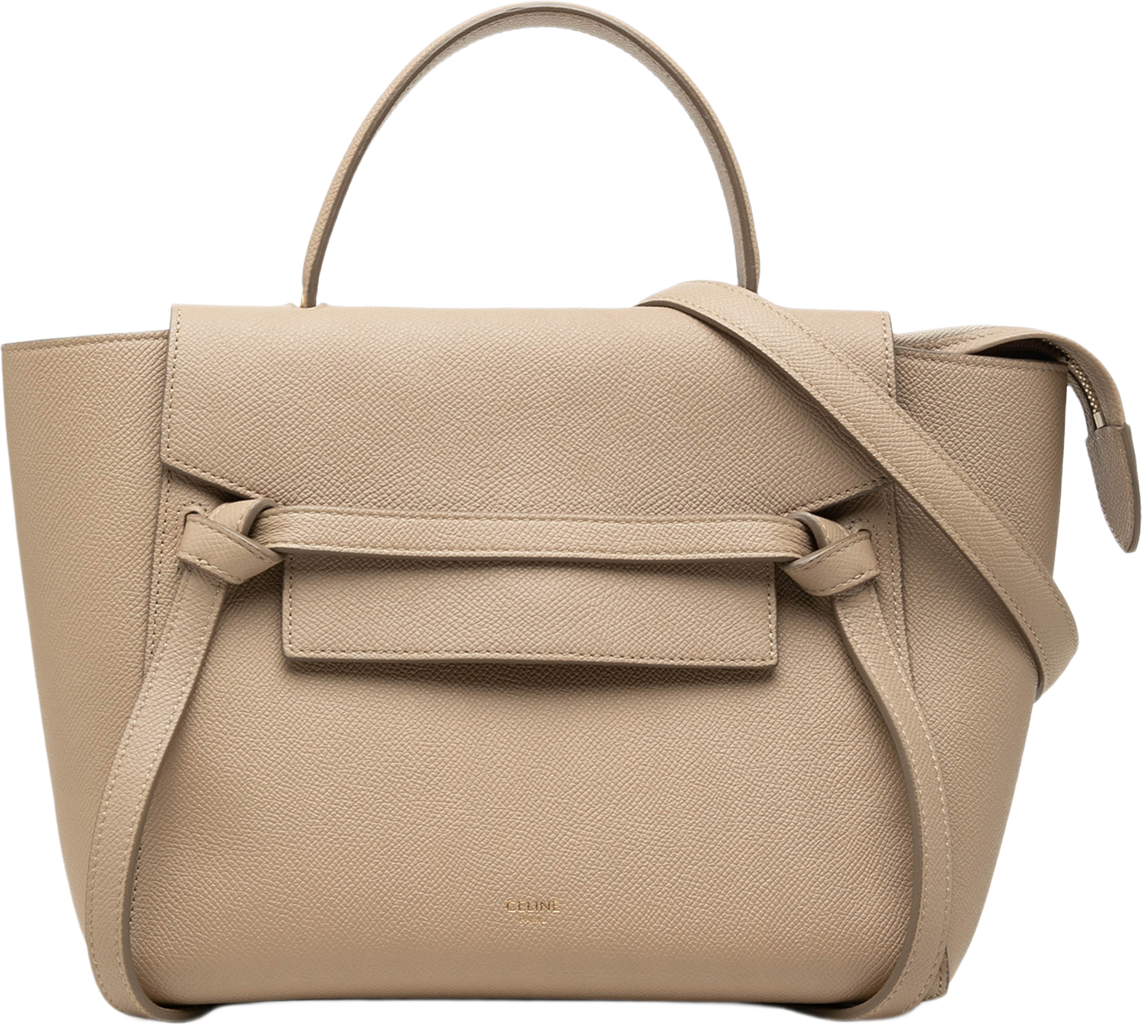 Celine Micro Grained Calfskin Belt Bag, från Luxclusif, i färgen beige. Klicka för att öppna bilden i stort format
