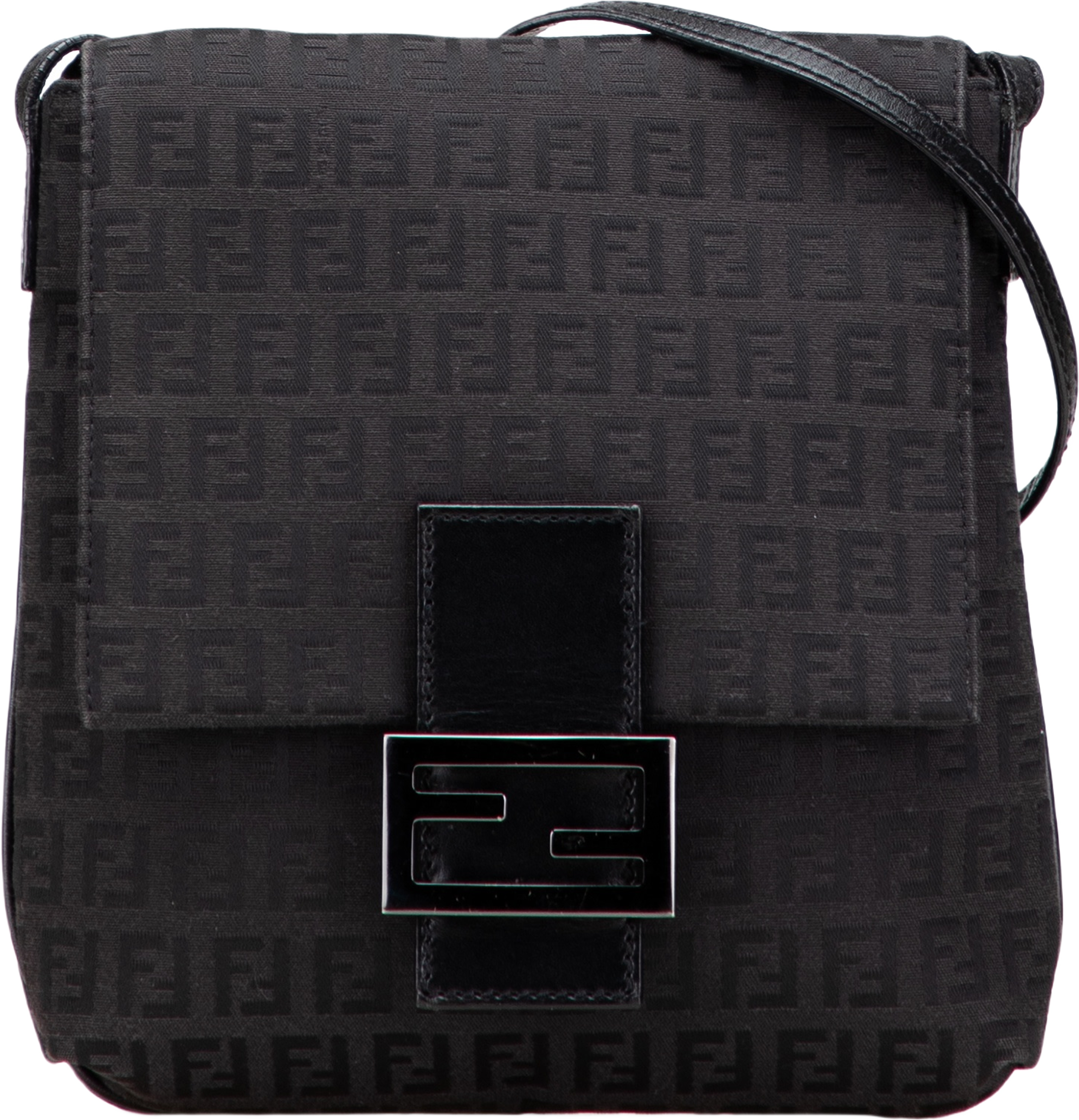 Fendi Zucchino Canvas Crossbody, från Luxclusif, i färgen black. Klicka för att öppna bilden i stort format