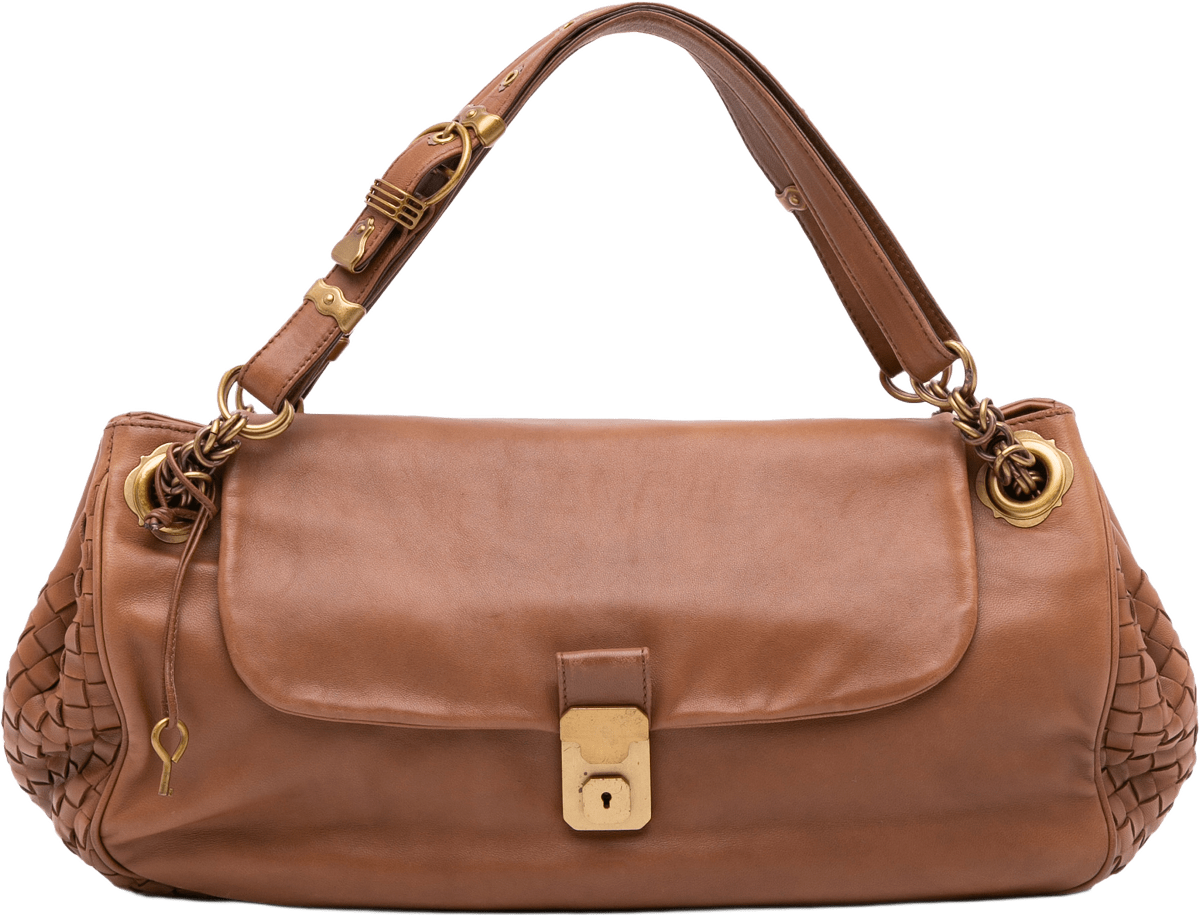 Bottega Veneta Nappa Intrecciato Trimmed Napoli Handbag