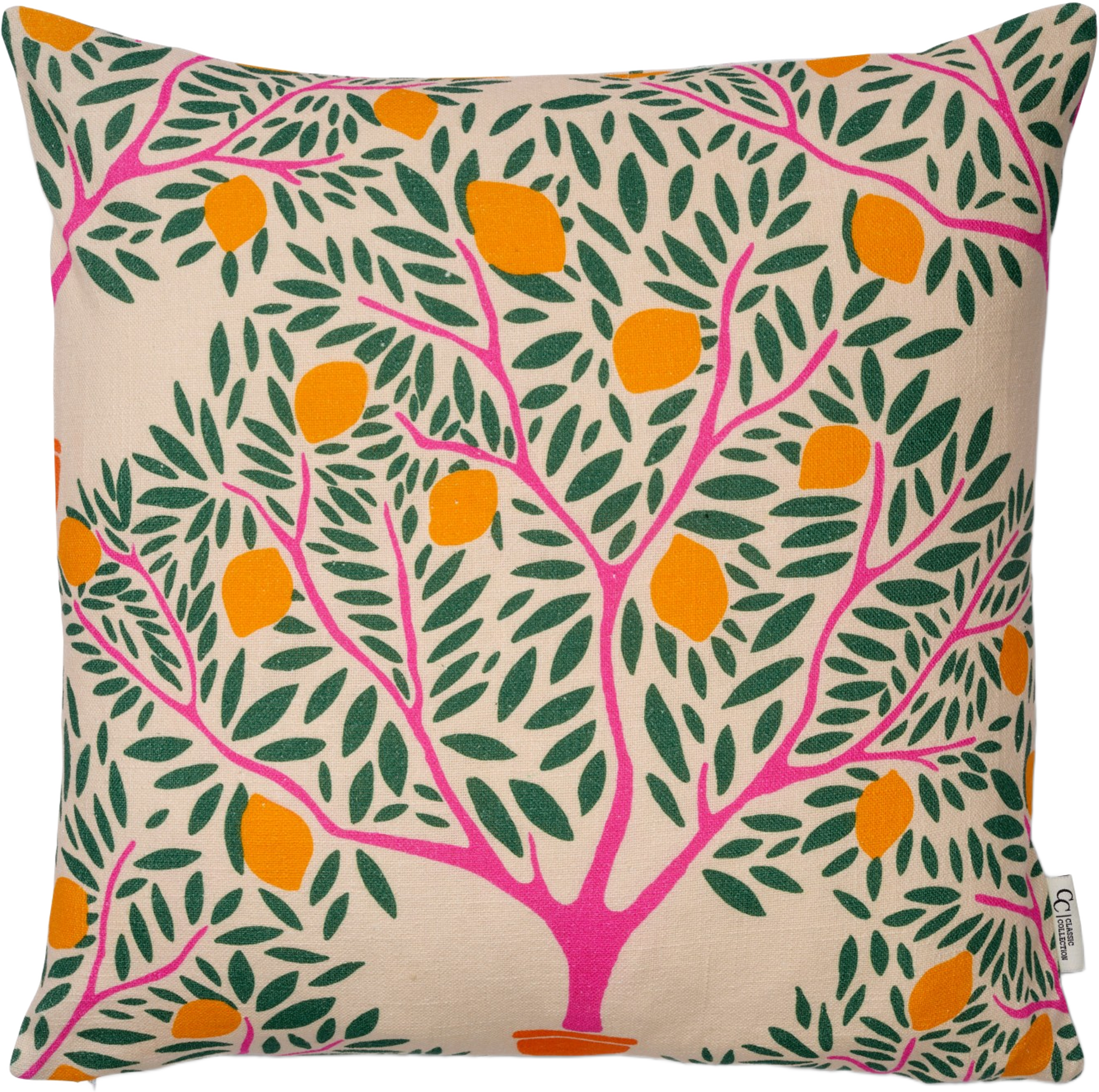 Kuddfodral Lemon Garden 50x50cm, från Classic Collection, i färgen grön. Klicka för att öppna bilden i stort format