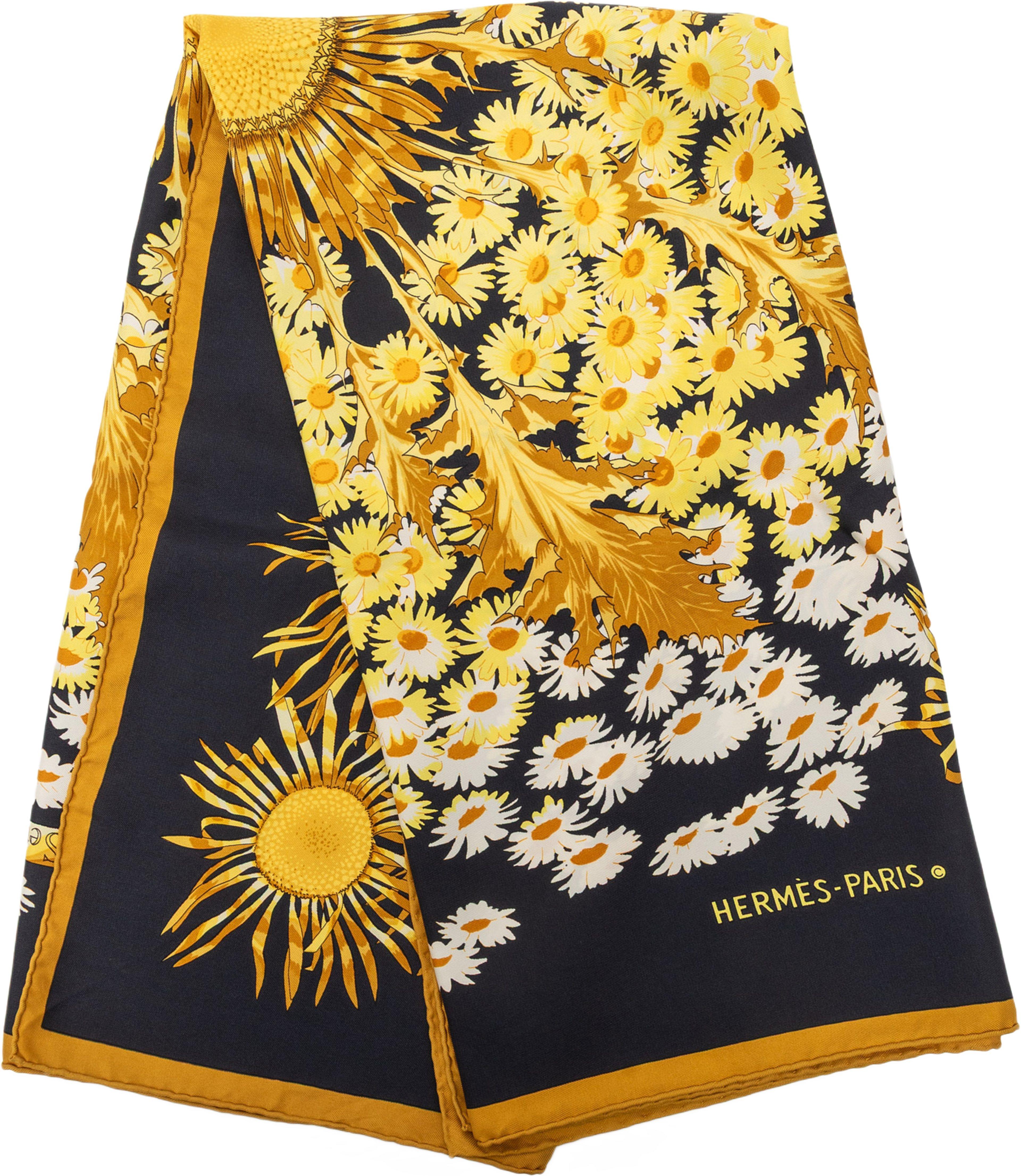 Hermès Fleurs Et Carlines Silk Scarf 90, från Luxclusif, i färgen black. Klicka för att öppna bilden i stort format