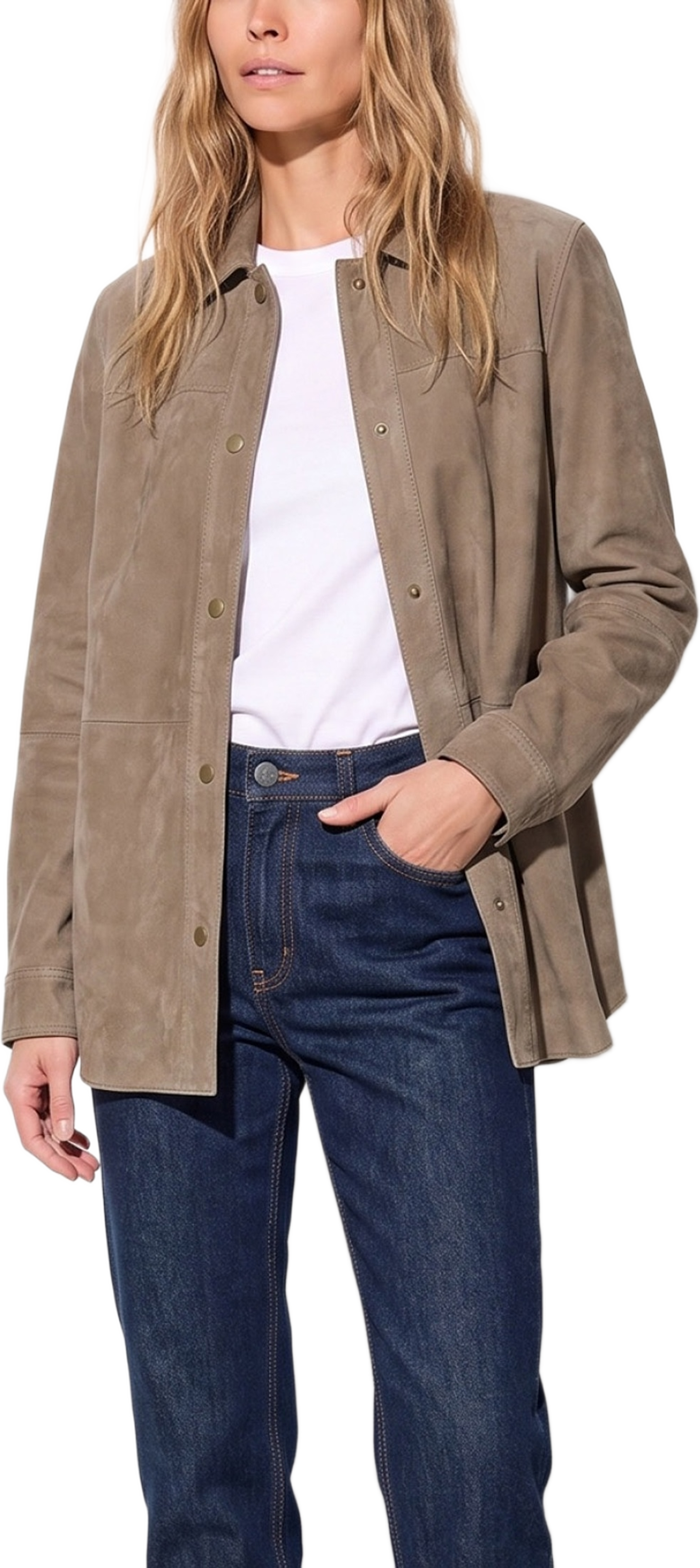 Cassy Shirt Jacket, från ROCKANDBLUE, i färgen mocha cream. Klicka för att öppna bilden i stort format