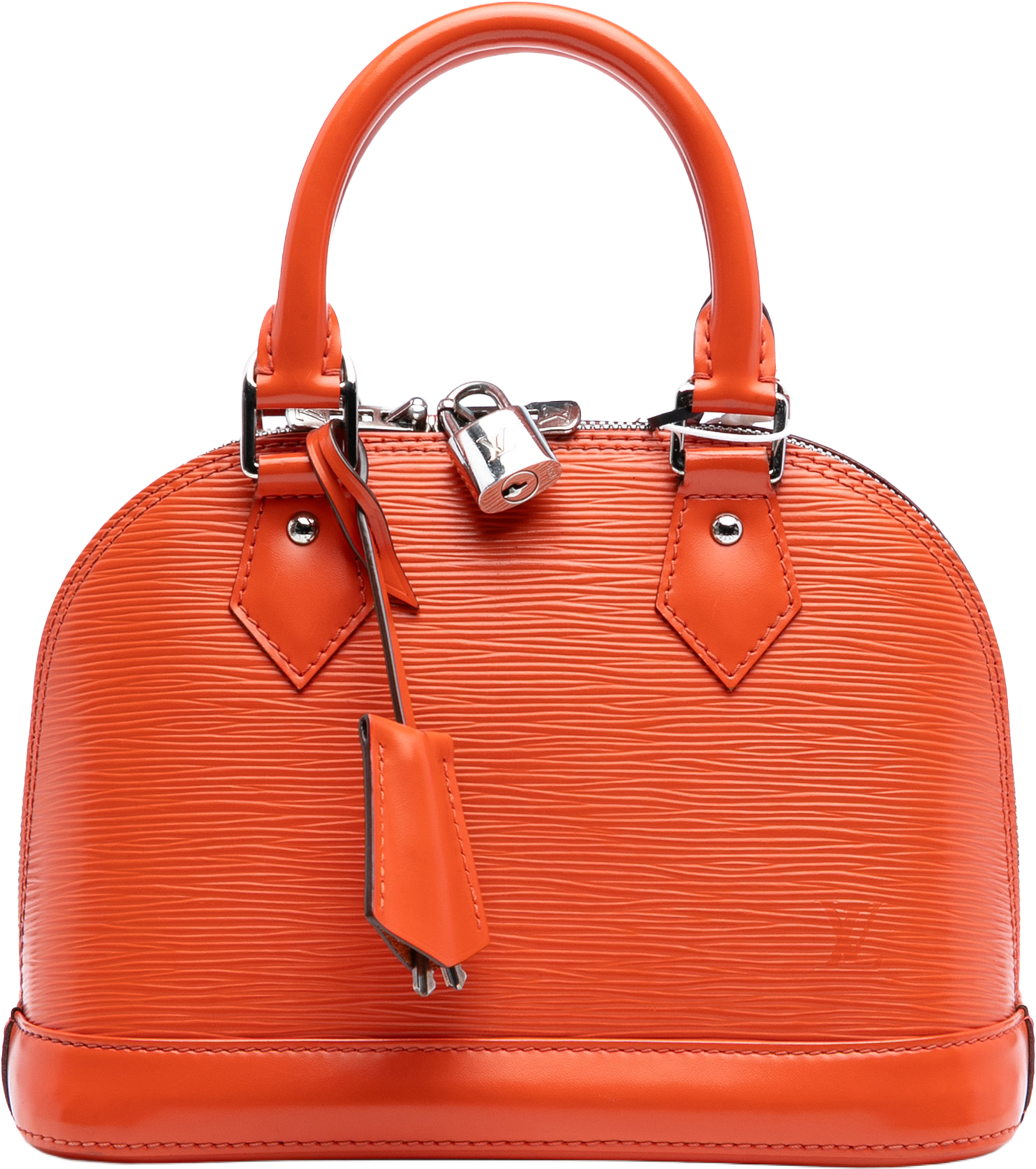 Louis Vuitton Epi Alma Bb, från Luxclusif, i färgen orange. Klicka för att öppna bilden i stort format
