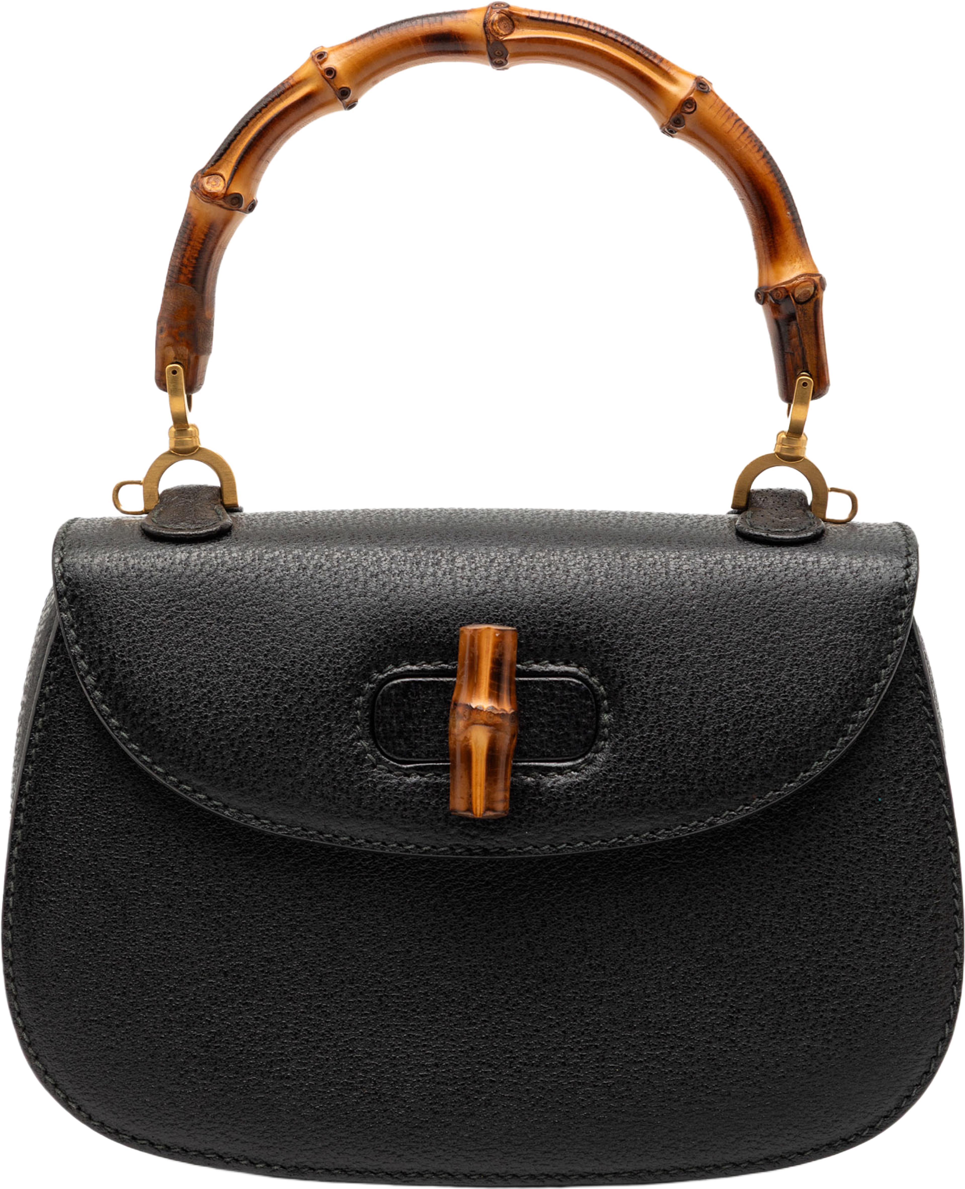 Gucci Grained Calfskin Bamboo Night, från Luxclusif, i färgen black. Klicka för att öppna bilden i stort format