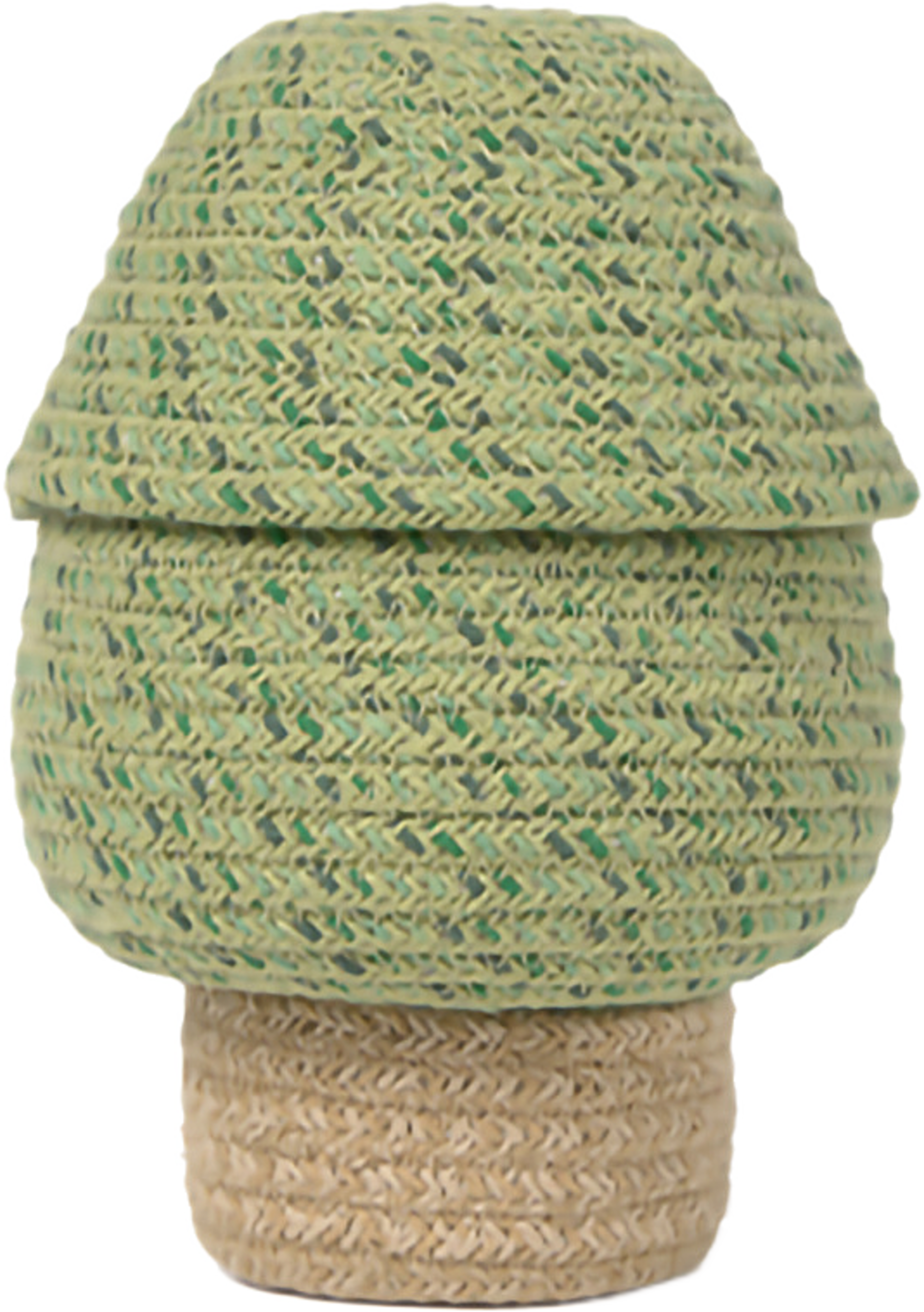 Korgträd, från LORENA CANALS, i färgen mandel, återvunnet garn gult, matcha, gröna ögon. Klicka för att öppna bilden i stort format