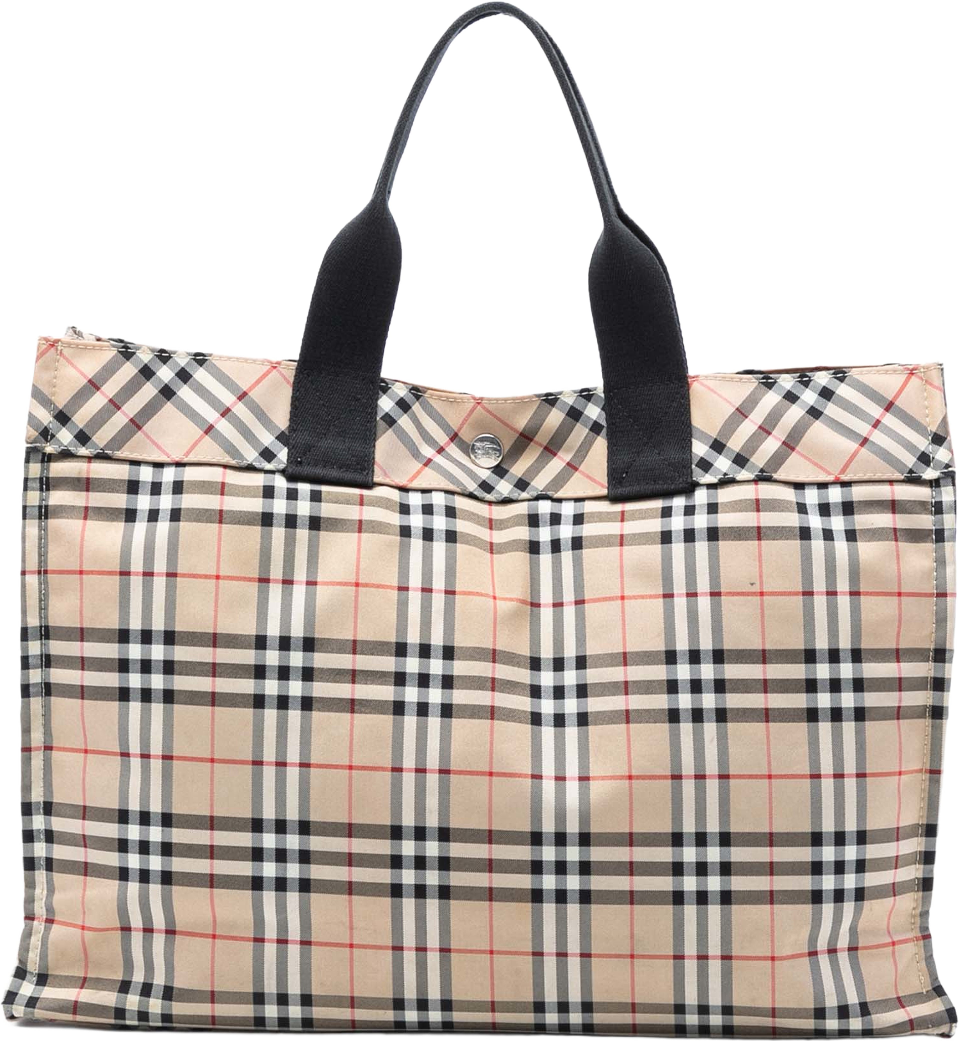 Burberry House Check Canvas Tote, från Luxclusif, i färgen beige. Klicka för att öppna bilden i stort format