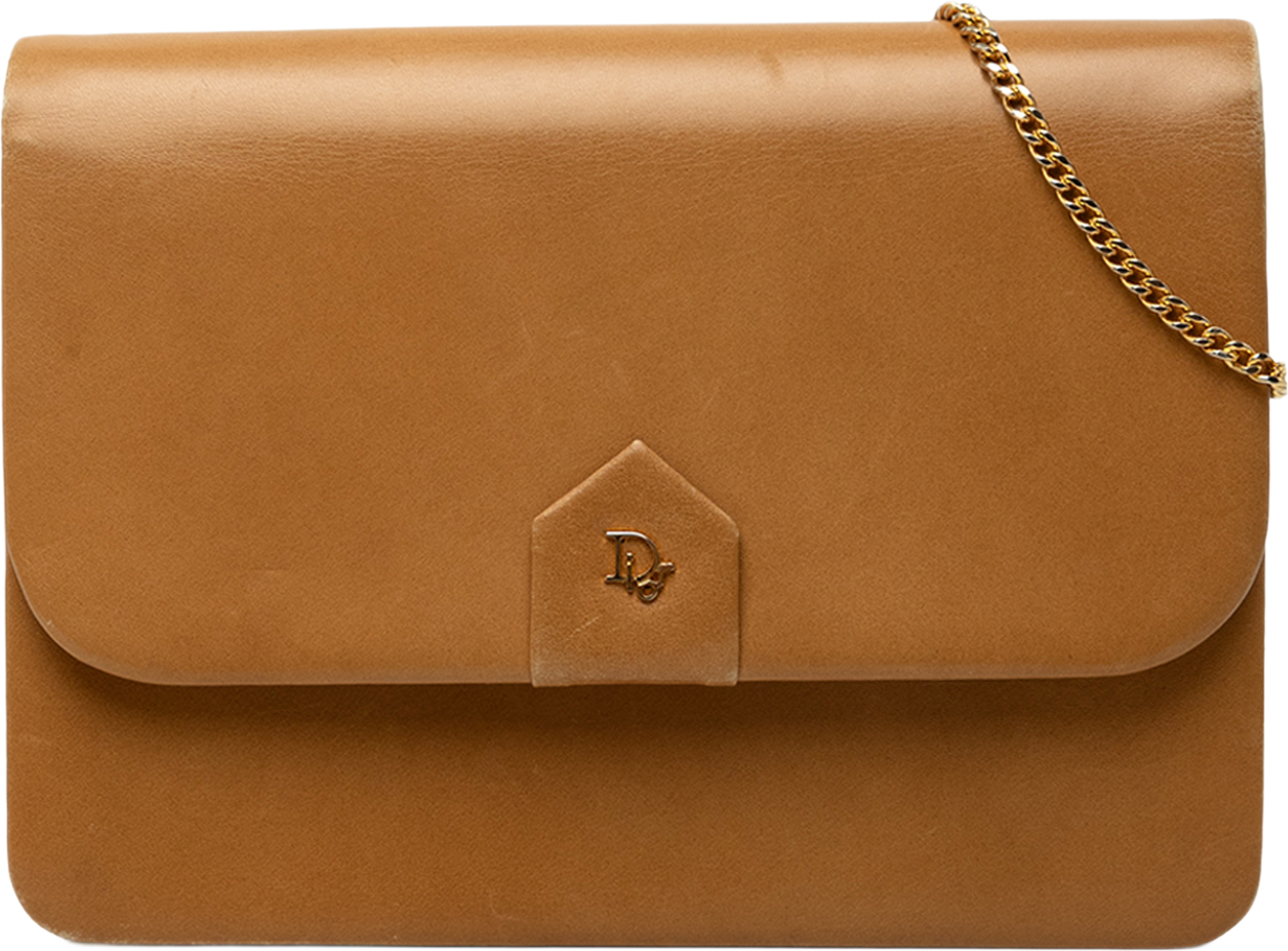 Dior Leather Chain Crossbody, från Luxclusif, i färgen brun. Klicka för att öppna bilden i stort format