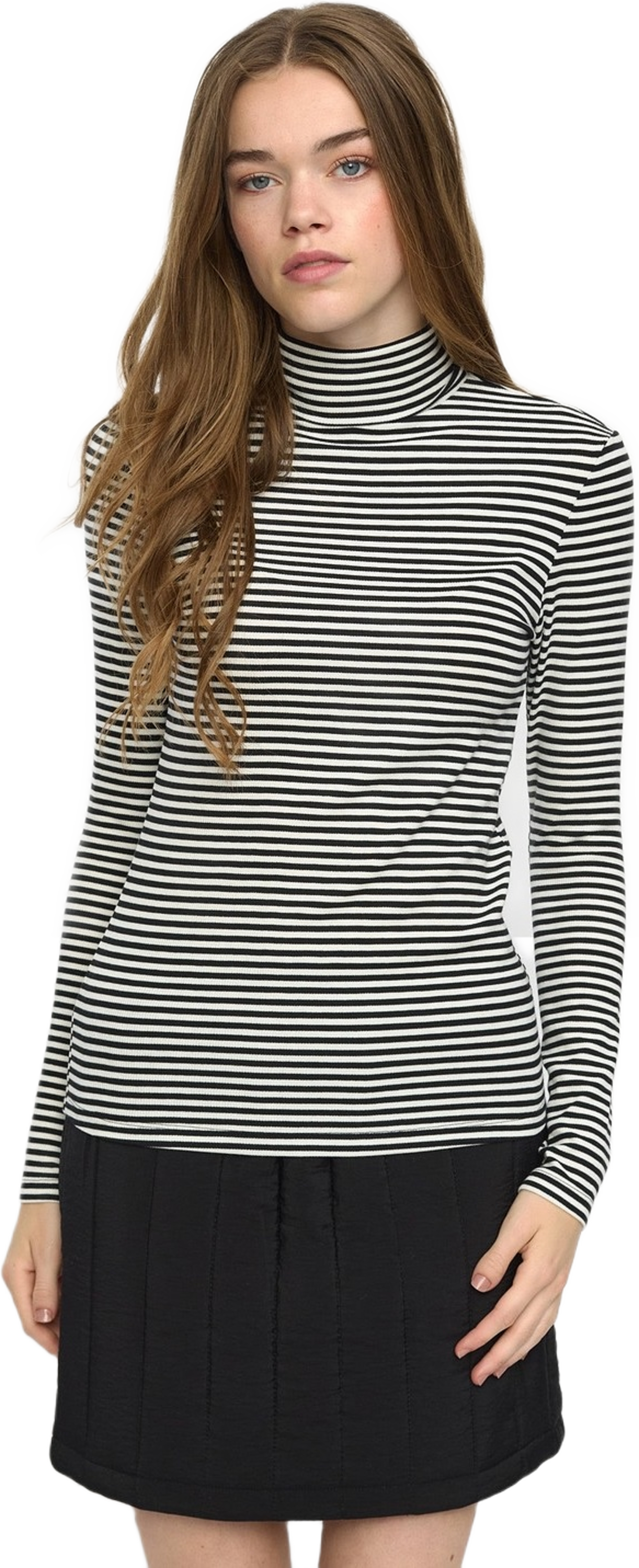 Srfenja Stripe Rollneck Top - Black