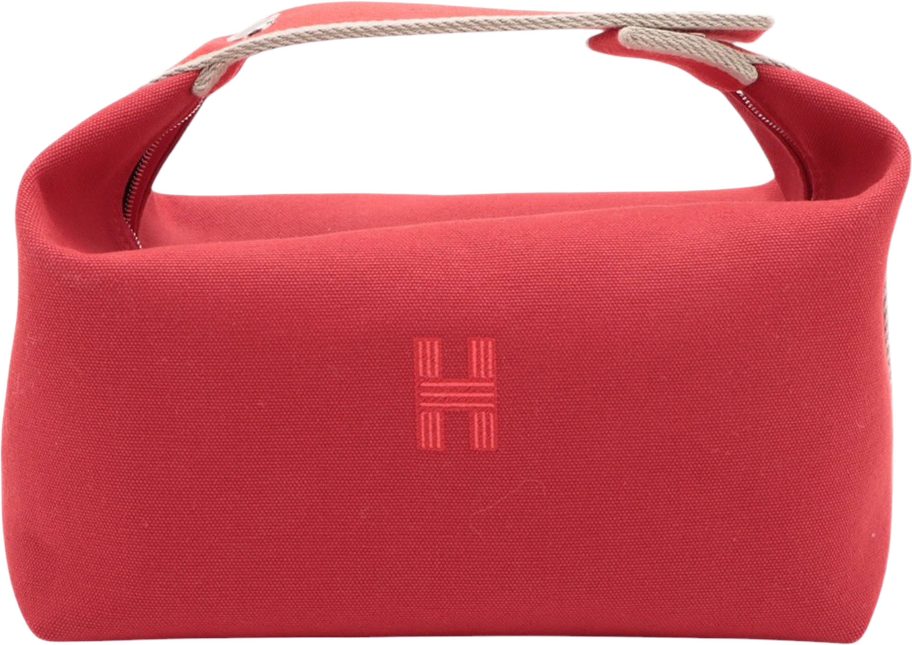 Hermès Large Toile Bride A Brac Case, från Luxclusif, i färgen röd. Klicka för att öppna bilden i stort format