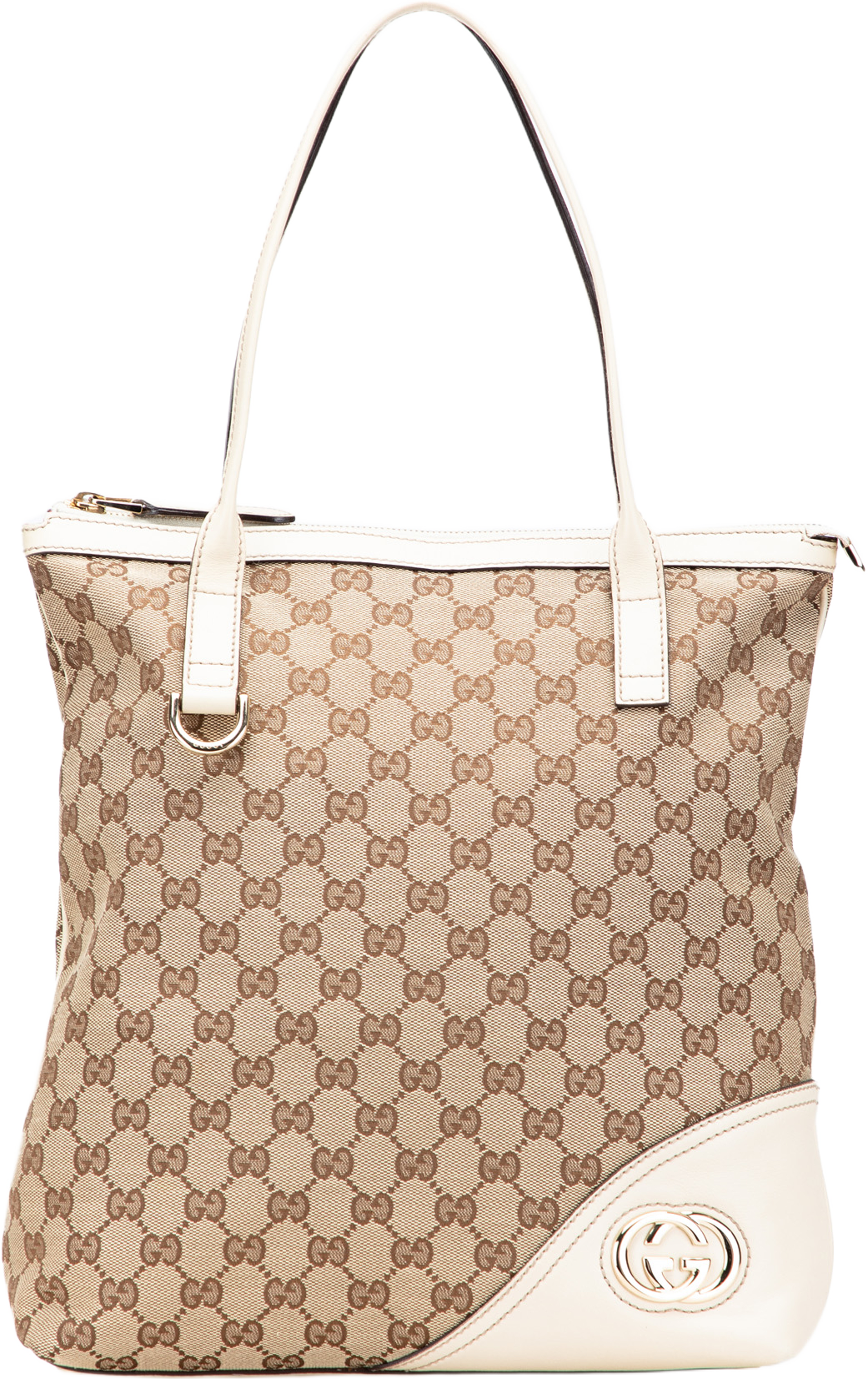 Gucci Gg Canvas Britt Tote, från Luxclusif, i färgen beige. Klicka för att öppna bilden i stort format