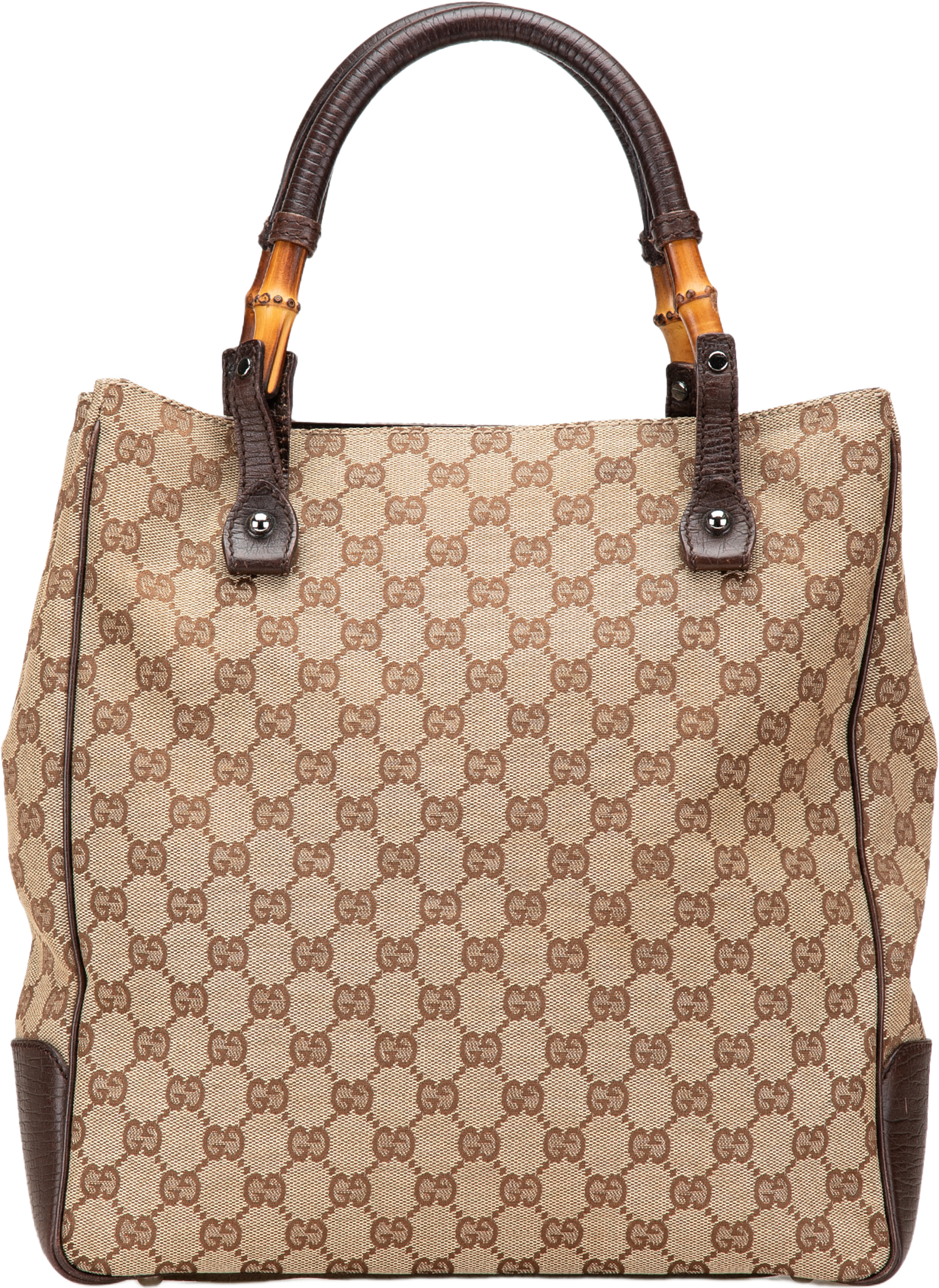 Gucci Gg Canvas Bamboo Tote, från Luxclusif, i färgen gray. Klicka för att öppna bilden i stort format