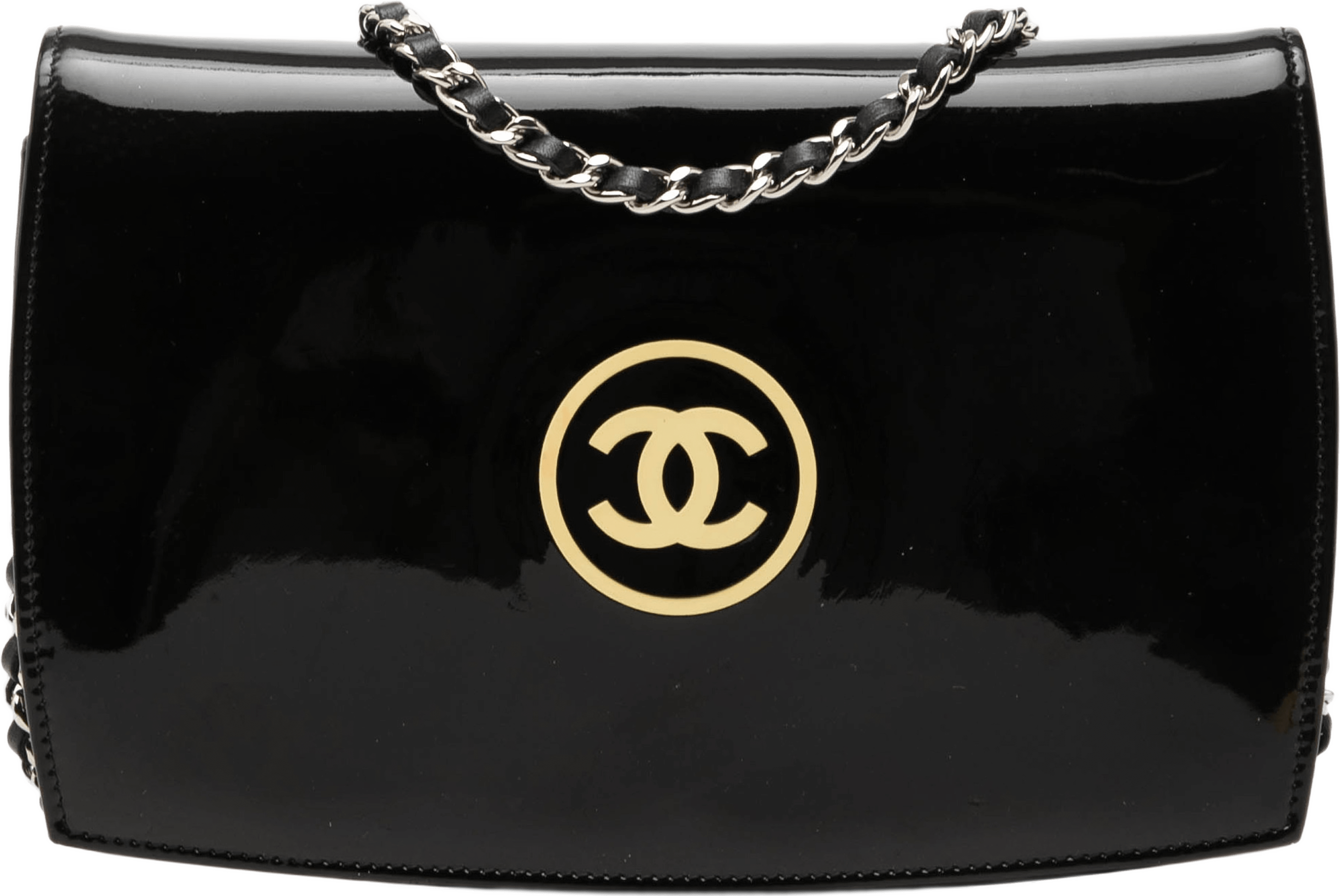 Chanel Cc Patent Compact Wallet On Chain, från Luxclusif, i färgen black. Klicka för att öppna bilden i stort format