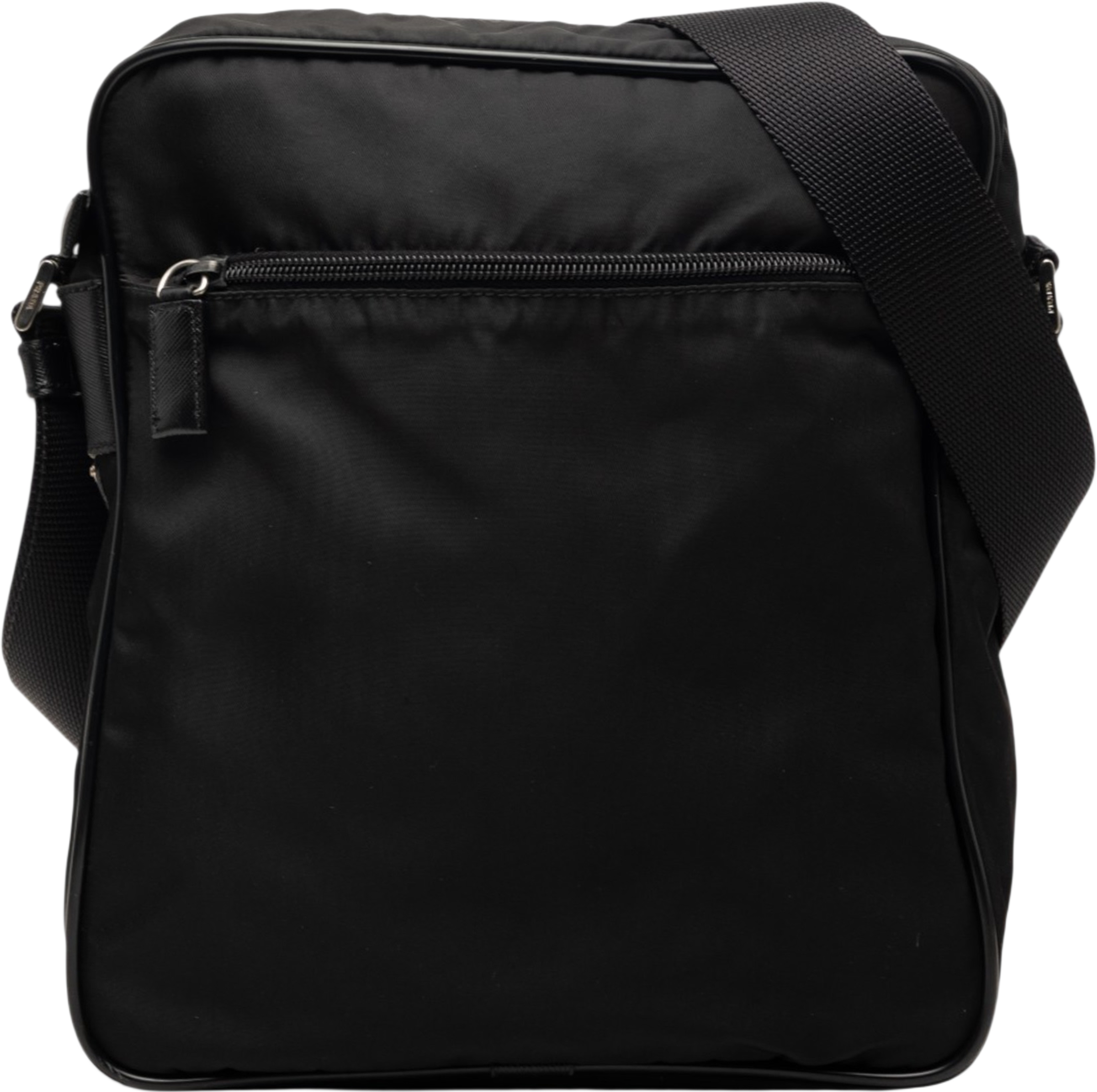 Prada Tessuto Zip Top Crossbody, från Luxclusif, i färgen black. Klicka för att öppna bilden i stort format