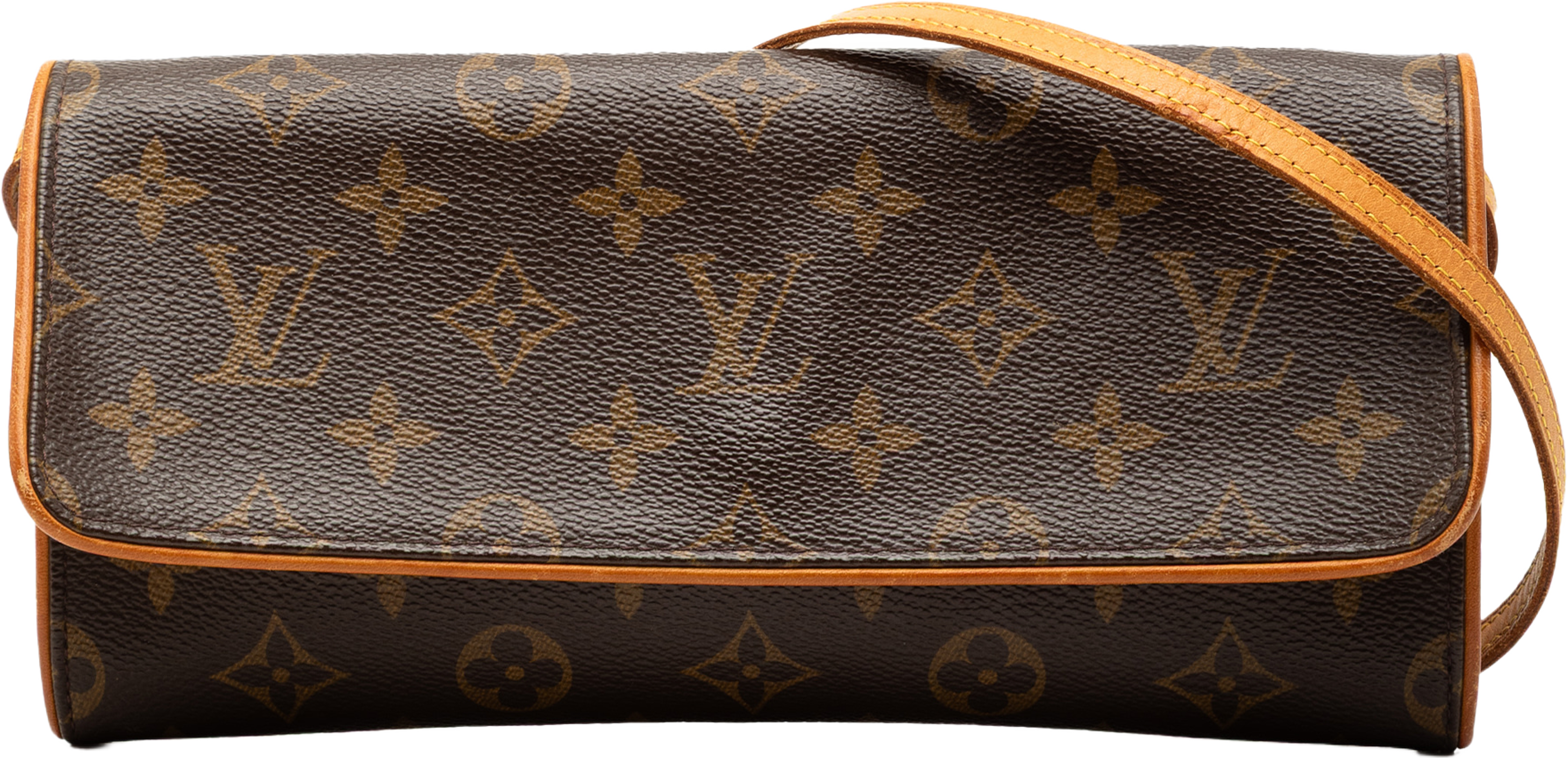 Louis Vuitton Monogram Pochette Twin Gm, från Luxclusif, i färgen brown. Klicka för att öppna bilden i stort format