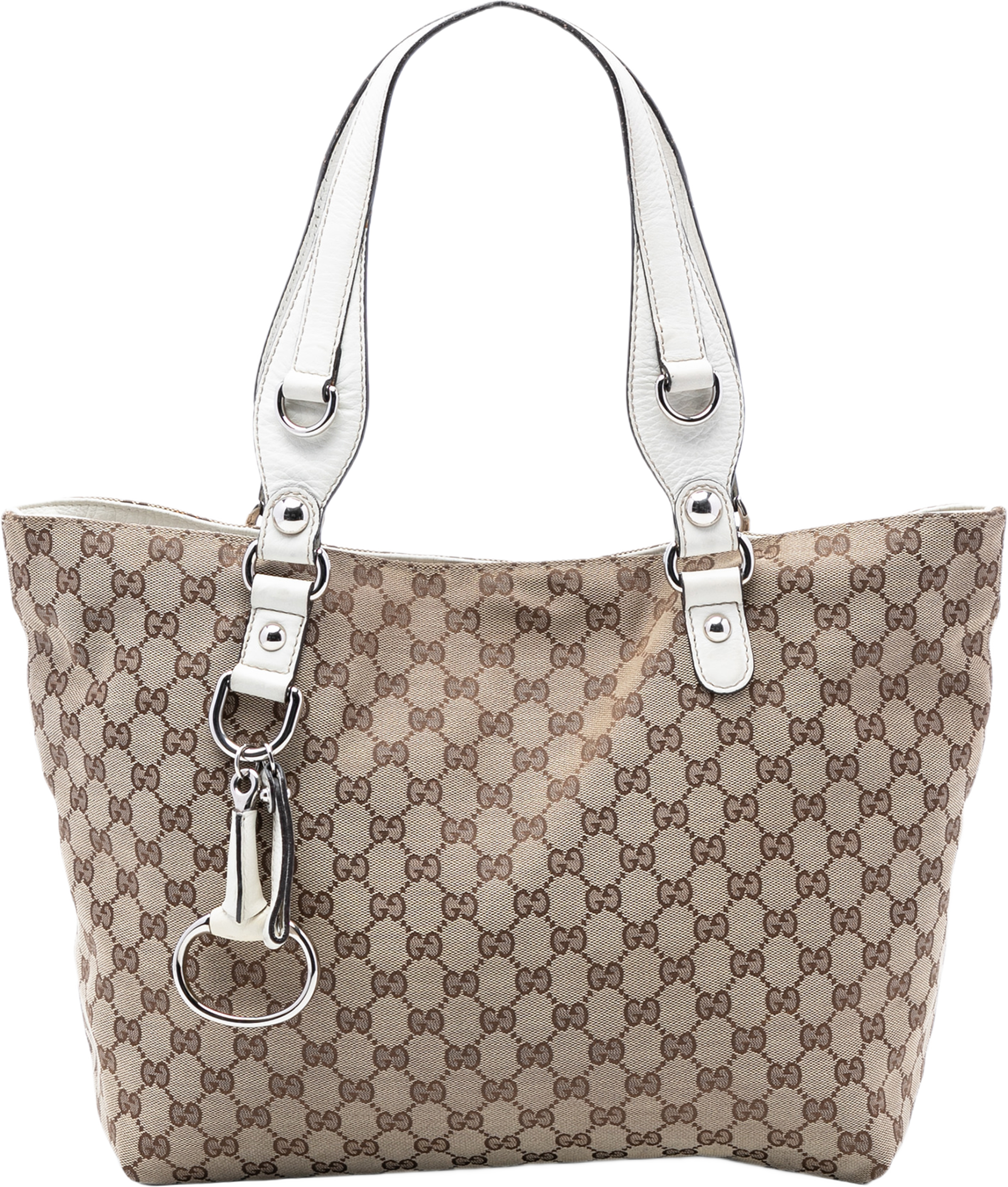 Gucci Medium Gg Canvas Icon Bit Tote, från Luxclusif, i färgen beige. Klicka för att öppna bilden i stort format