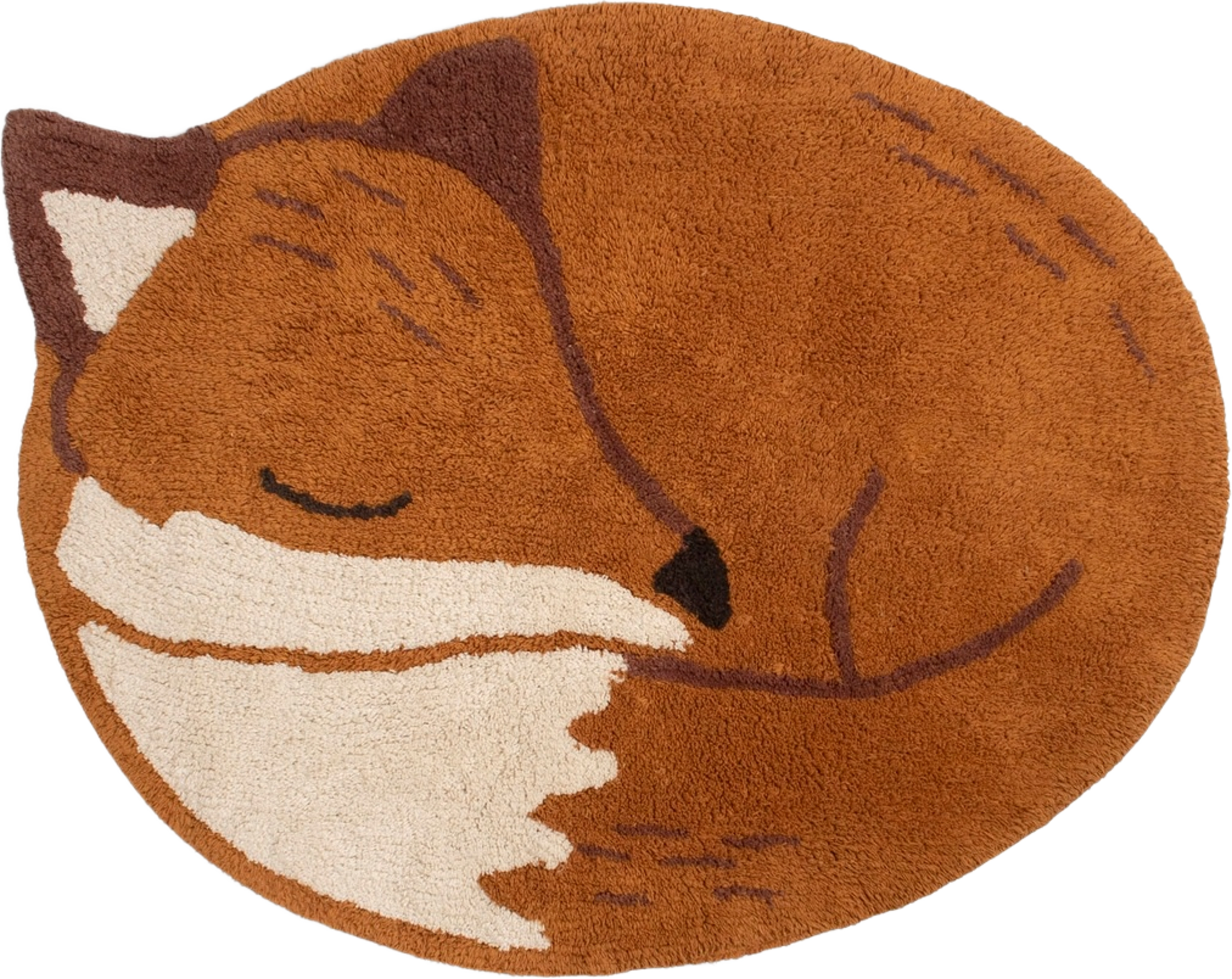 Tufted Rug - Freya The Fox, från Filibabba, i färgen orange,white. Klicka för att öppna bilden i stort format