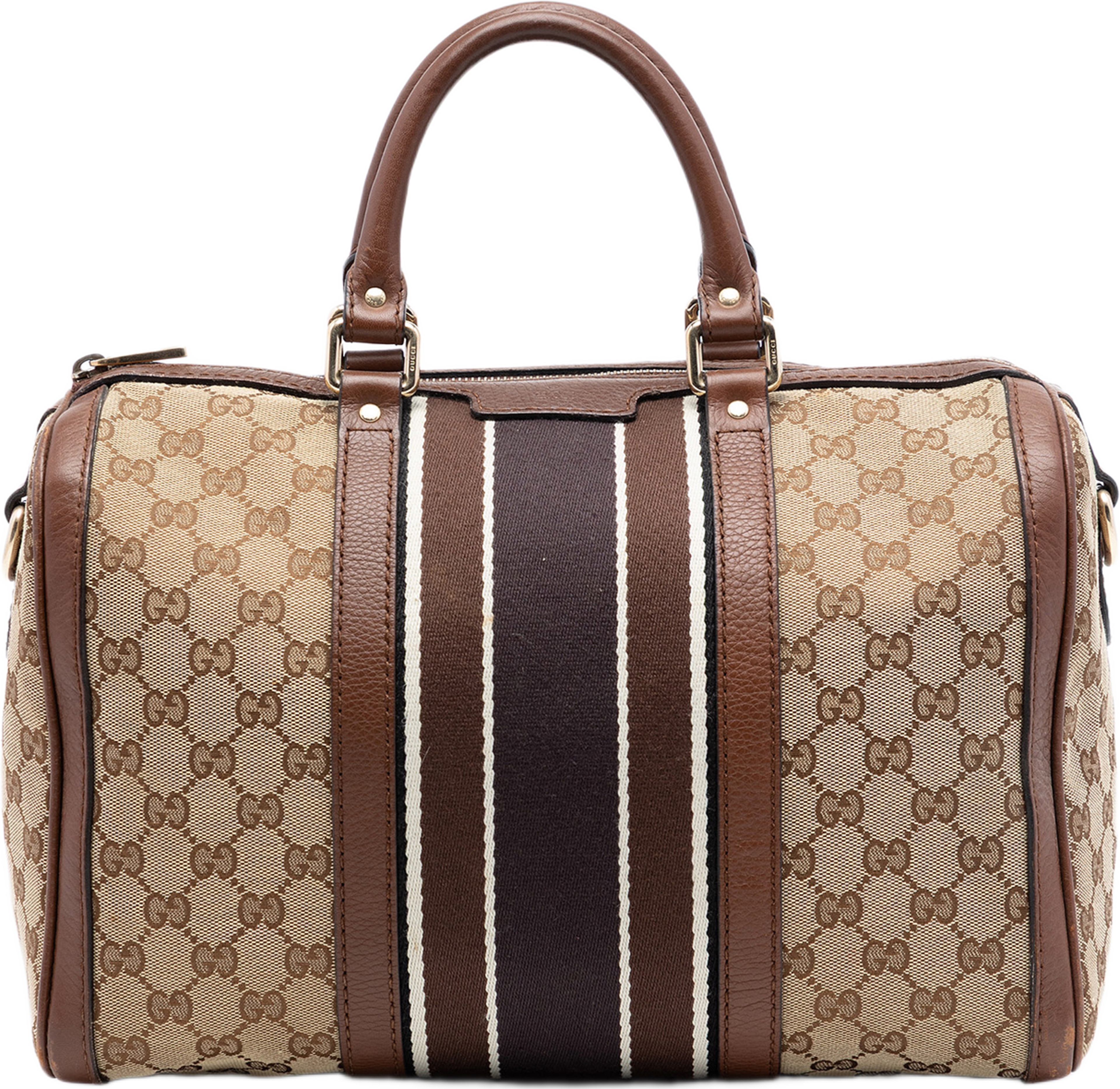 Gucci Medium Gg Canvas Web Joy Boston Bag, från Luxclusif, i färgen beige. Klicka för att öppna bilden i stort format