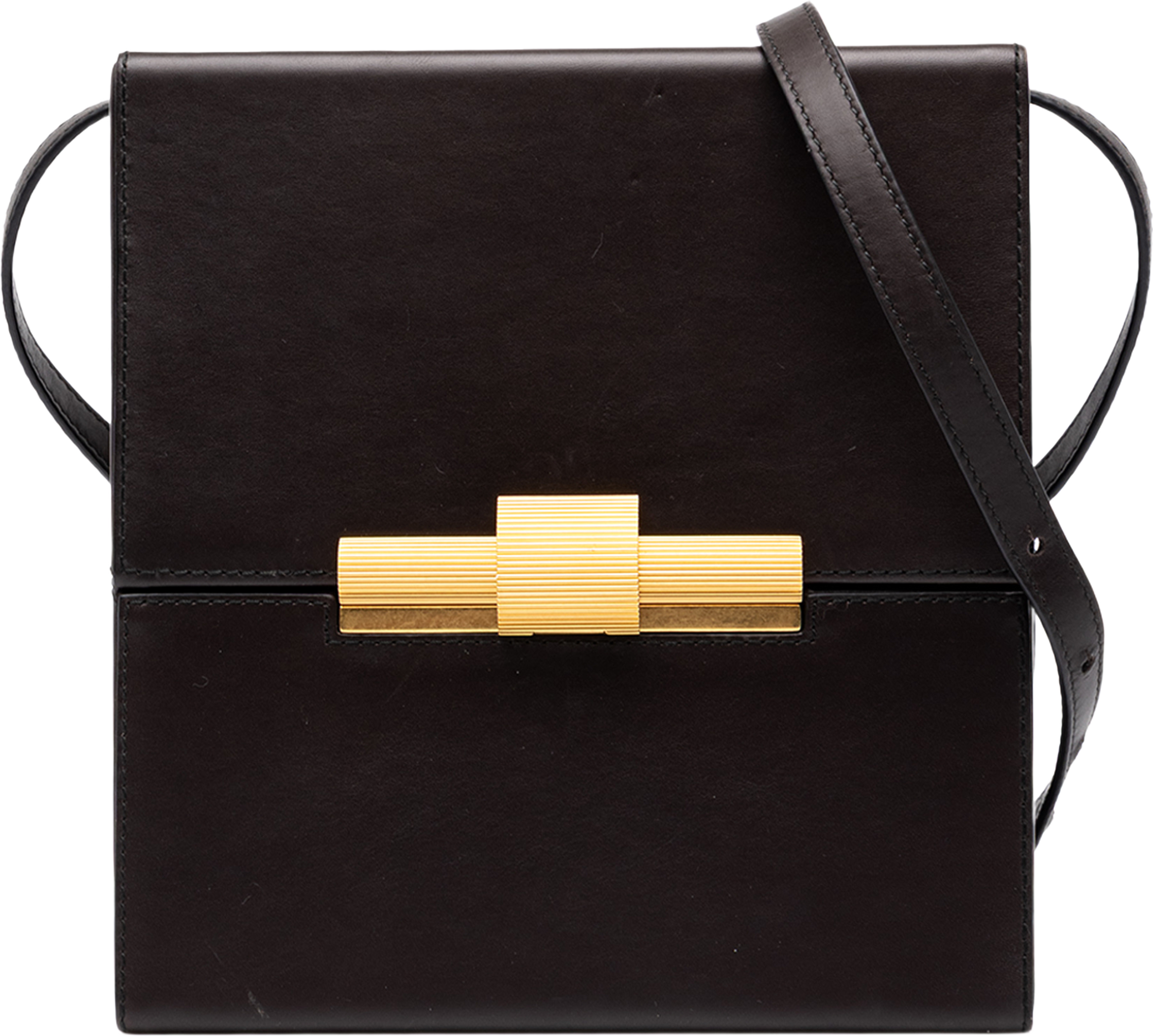Bottega Veneta Calfskin Daisey Crossbody, från Luxclusif, i färgen brun. Klicka för att öppna bilden i stort format