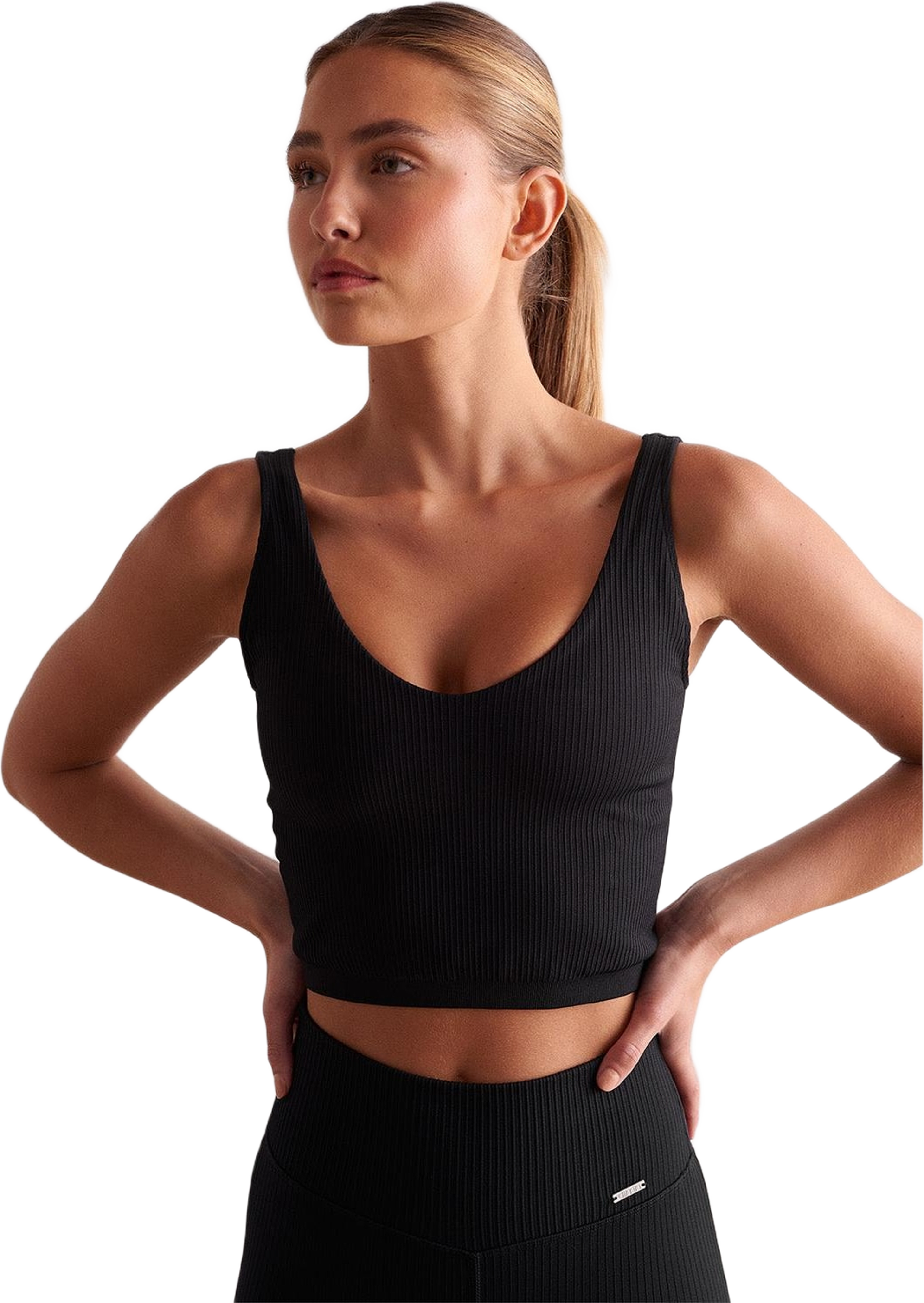 Black Ribbed Seamless Bralette