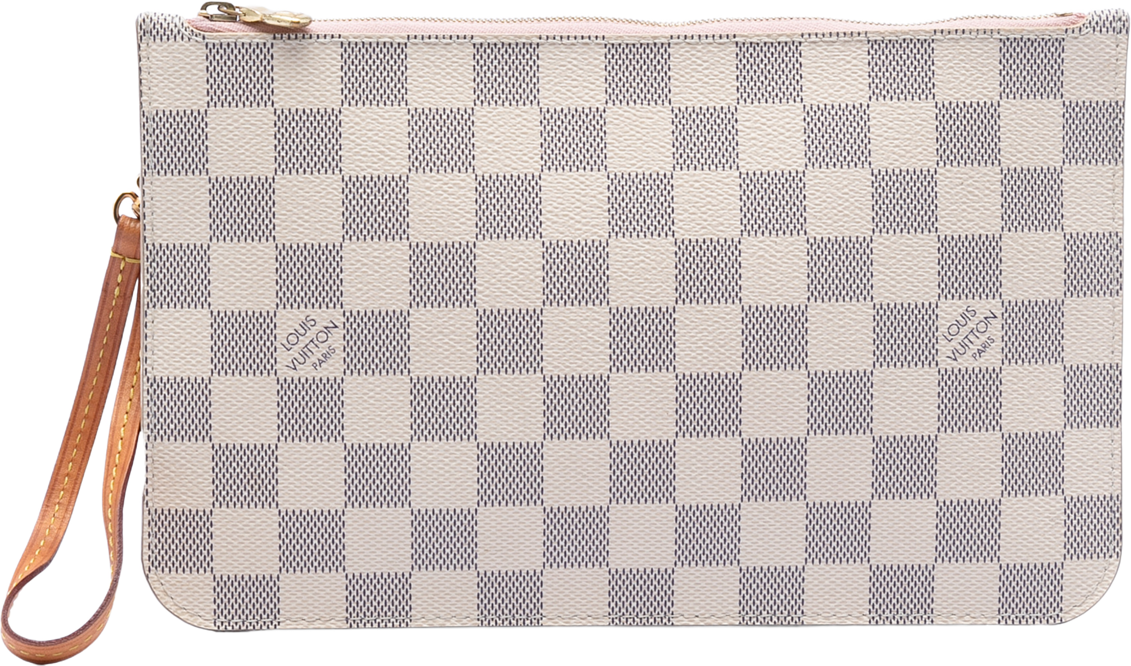 Louis Vuitton Damier Azur Neverfull Pouch Mm, från Luxclusif, i färgen white. Klicka för att öppna bilden i stort format