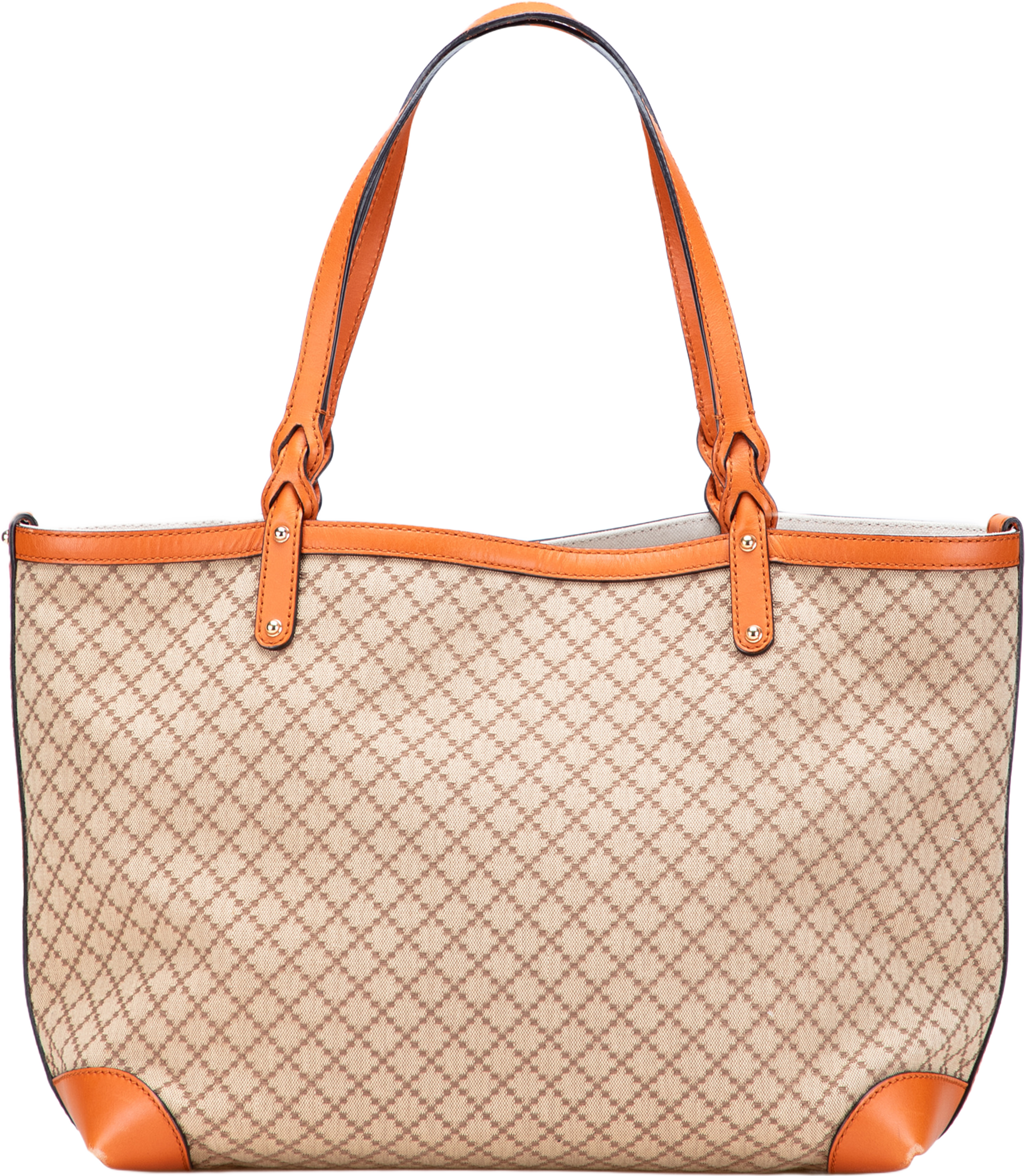 Gucci Medium Diamante Canvas Craft Tote, från Luxclusif, i färgen beige. Klicka för att öppna bilden i stort format