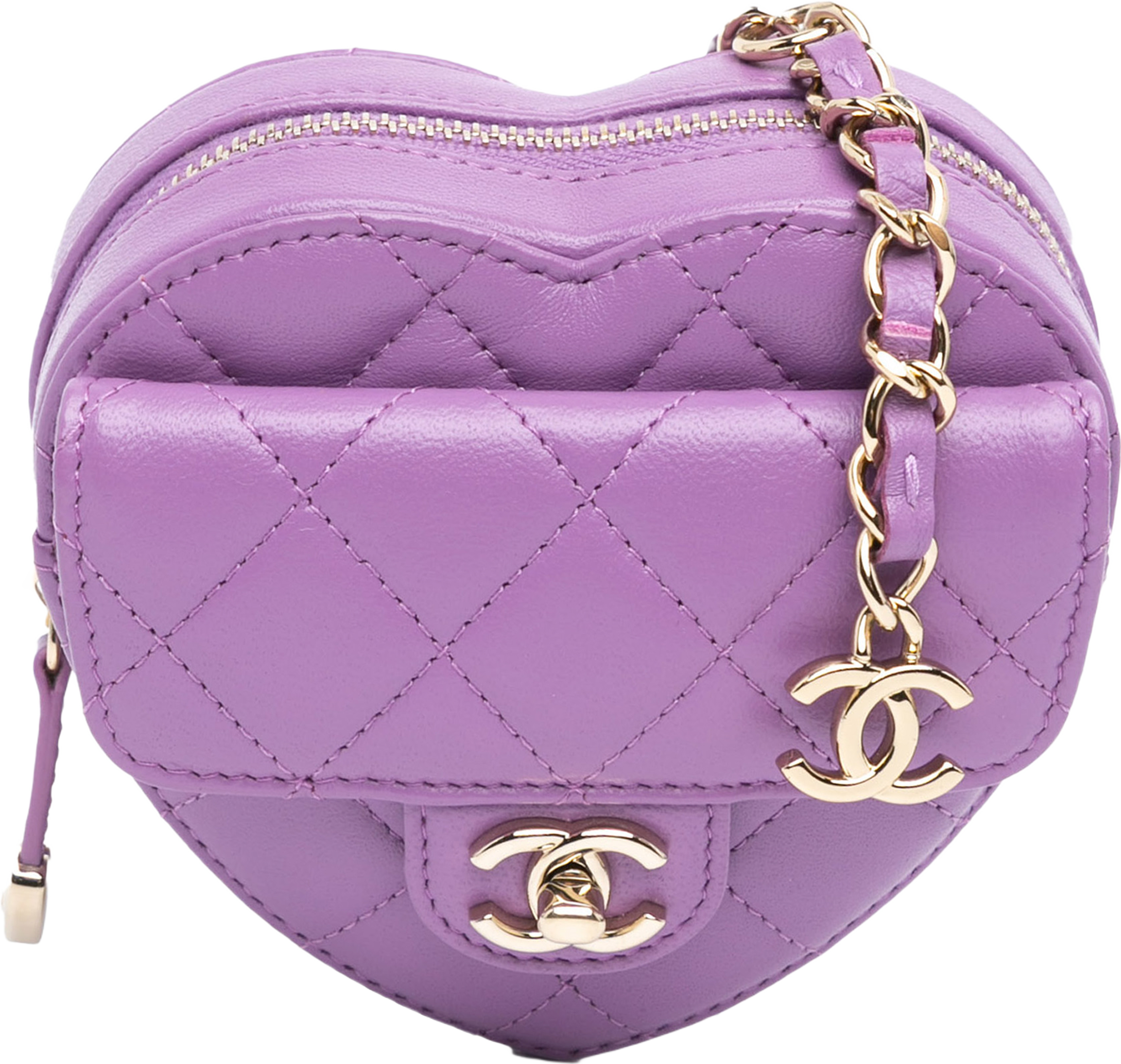 Chanel Mini Lambskin Cc In Love Heart Belt Bag