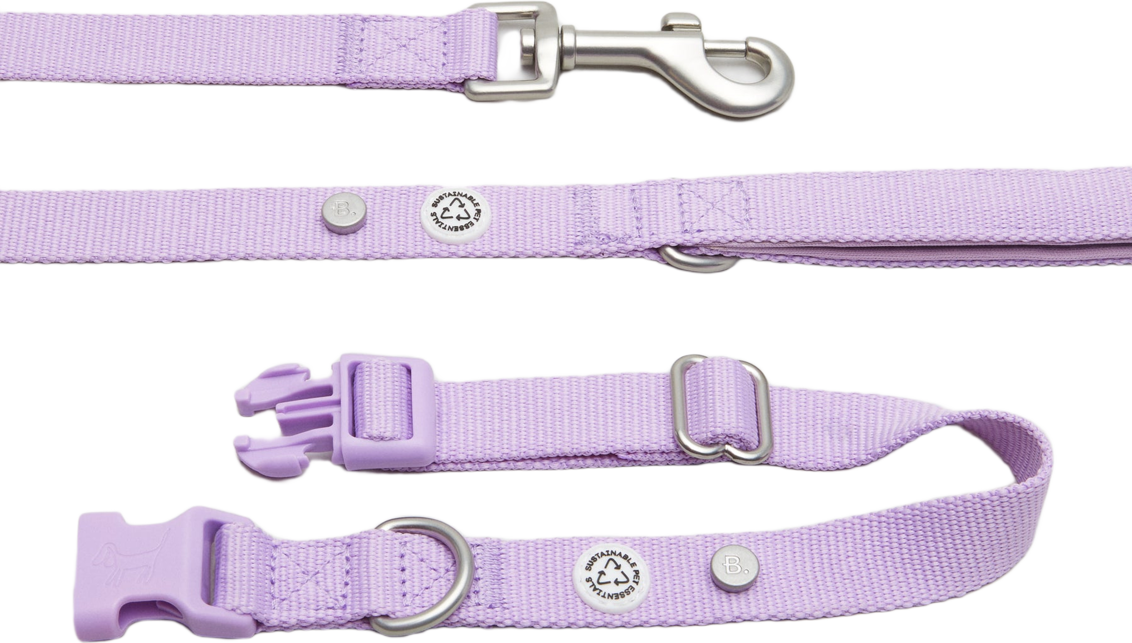 Lilac Dog Collar Walk Kit - L