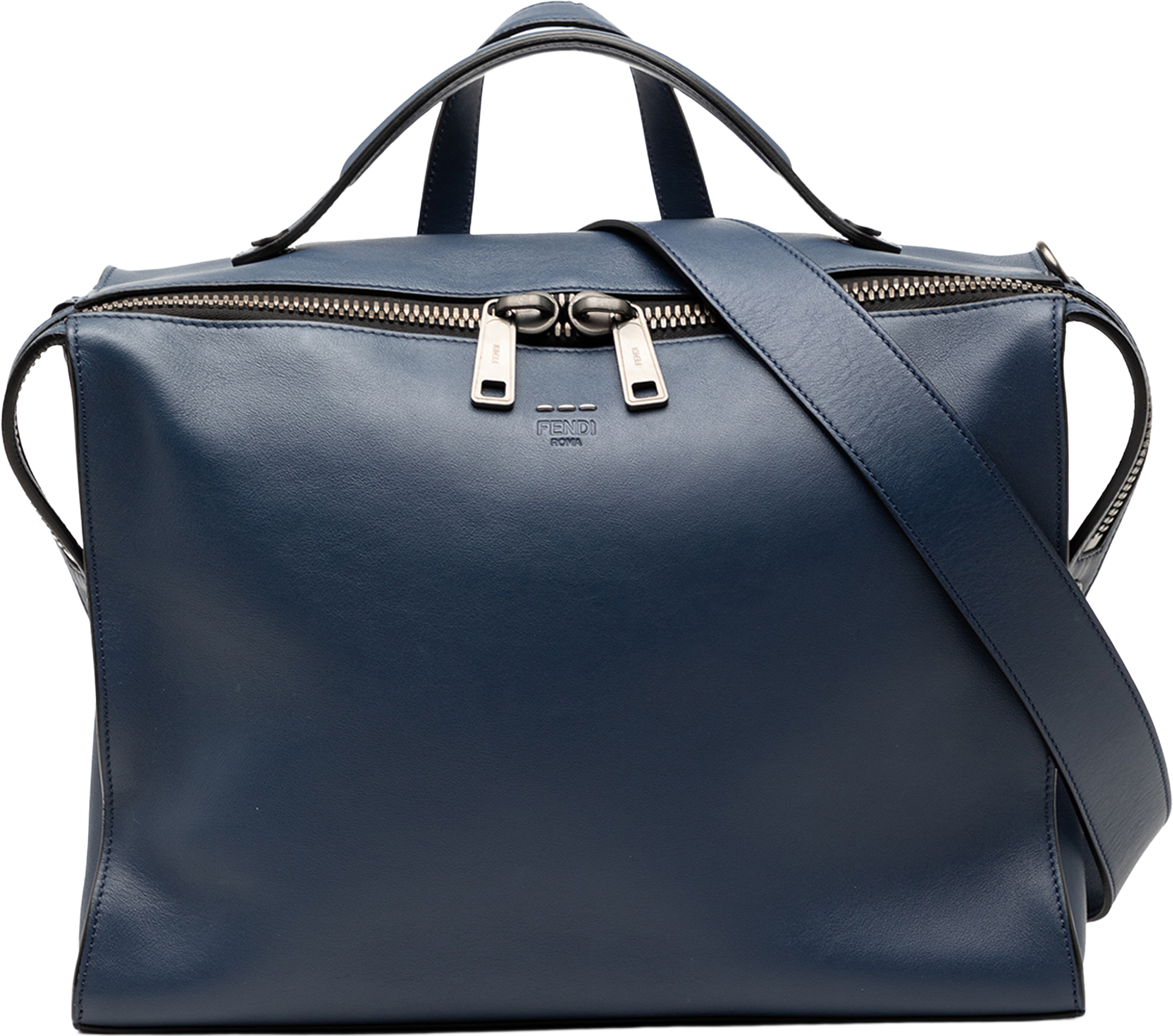Fendi Leather Lui Urban Briefcase, från Luxclusif, i färgen navy. Klicka för att öppna bilden i stort format