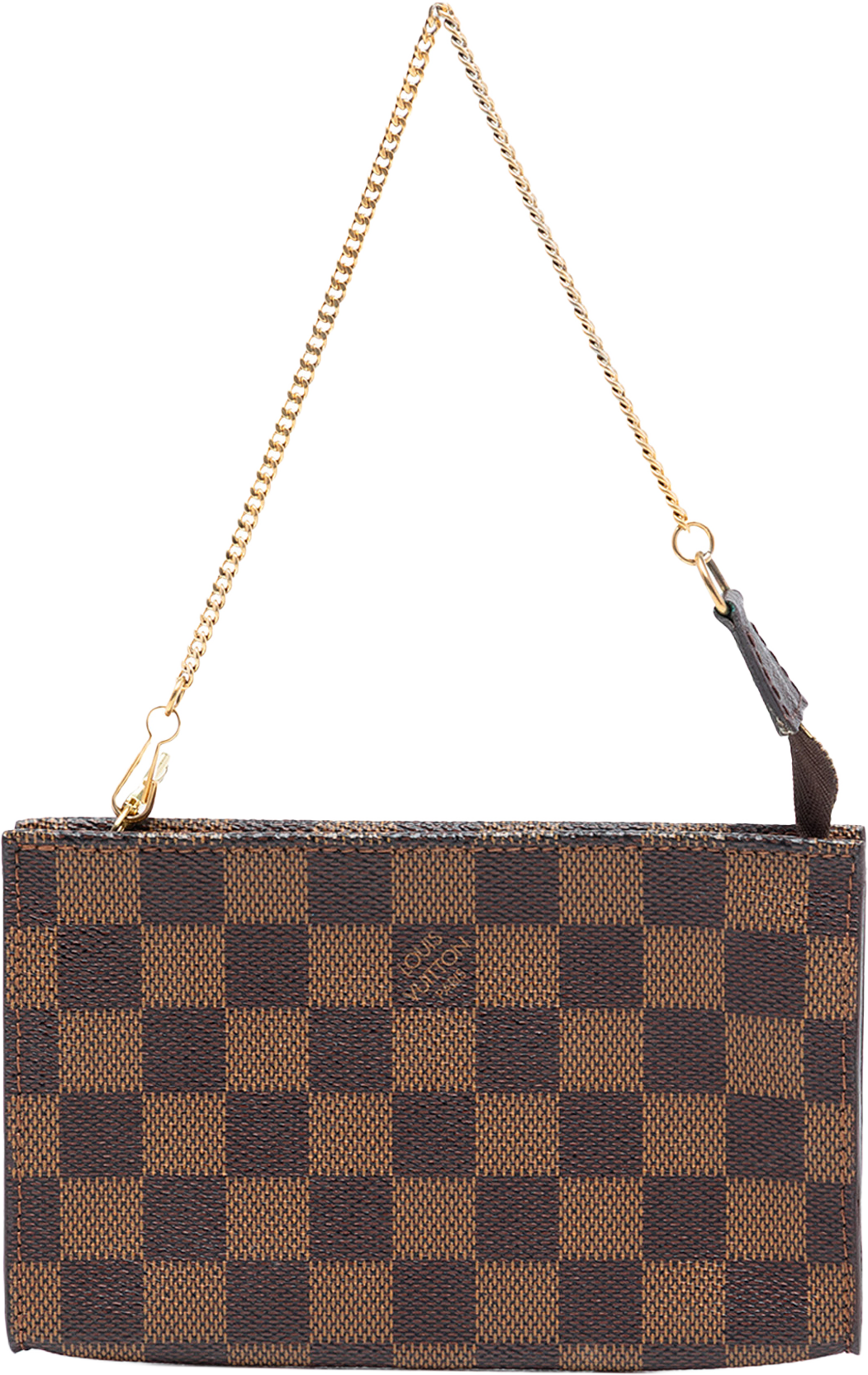 Louis Vuitton Damier Ebene Marais Bucket Pouch, från Luxclusif, i färgen brown. Klicka för att öppna bilden i stort format