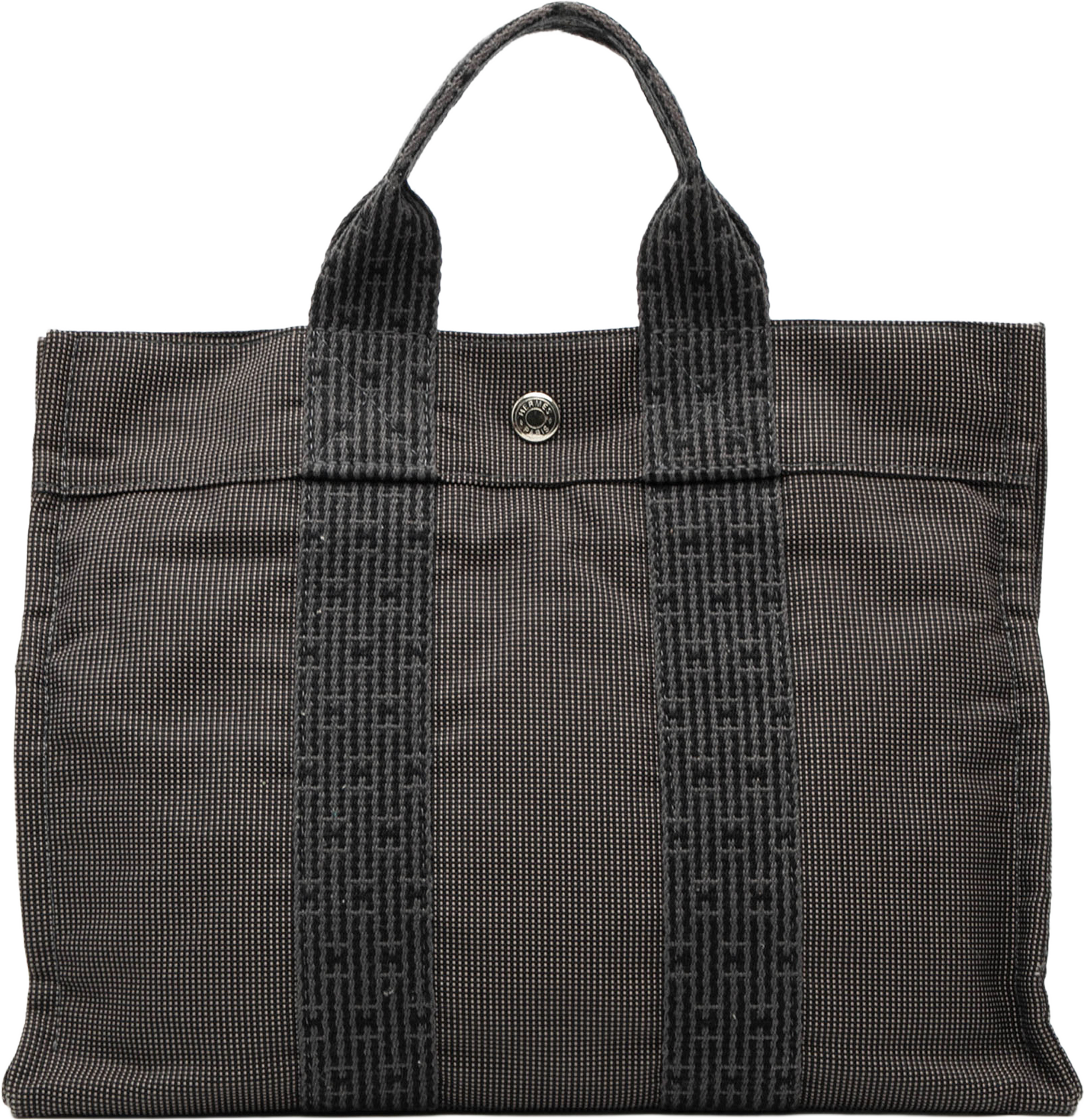 Hermès Canvas Herline Pm, från Luxclusif, i färgen dark gray. Klicka för att öppna bilden i stort format