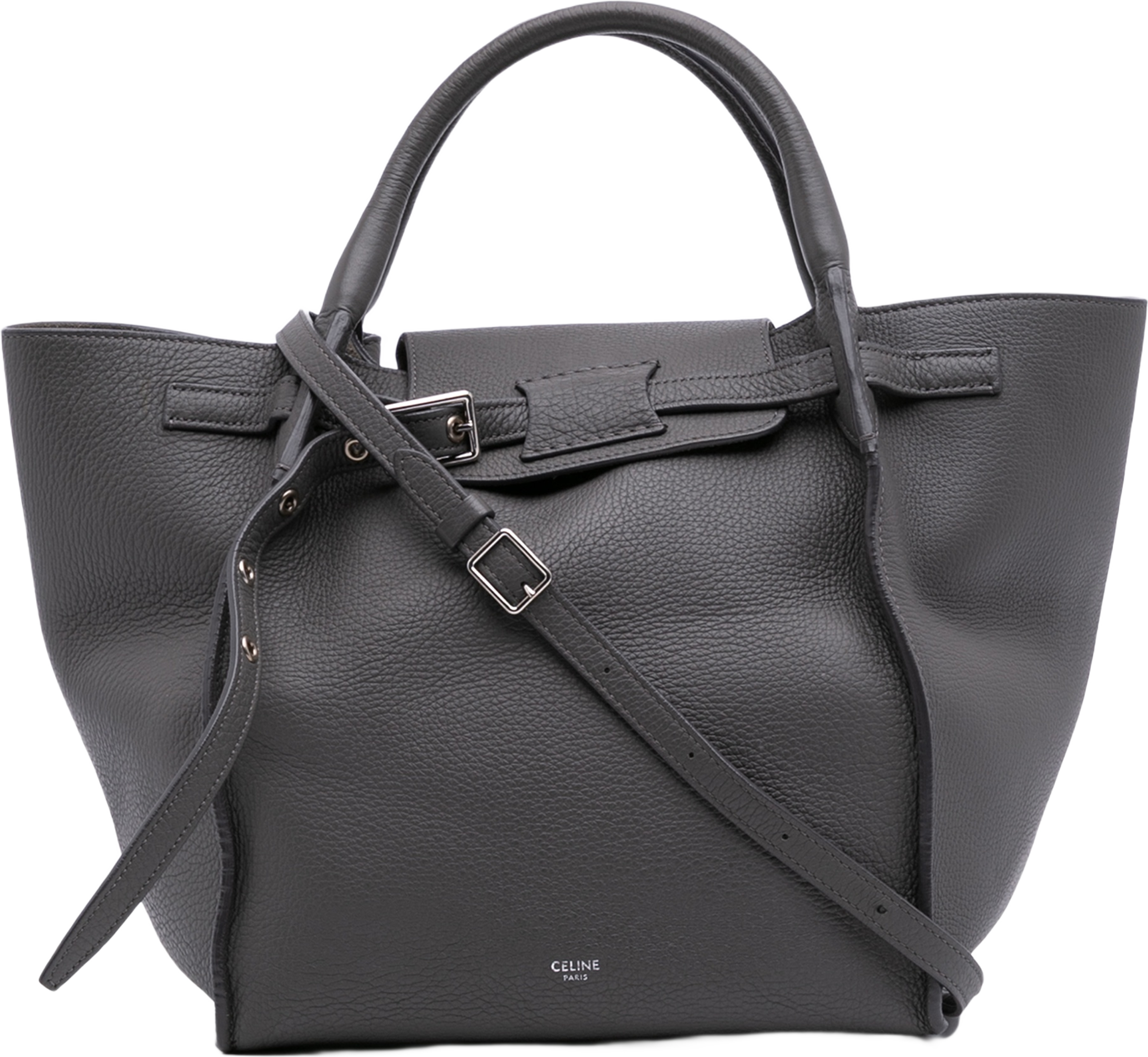 Celine Small Grained Calfskin Big Bag, från Luxclusif, i färgen dark gray.