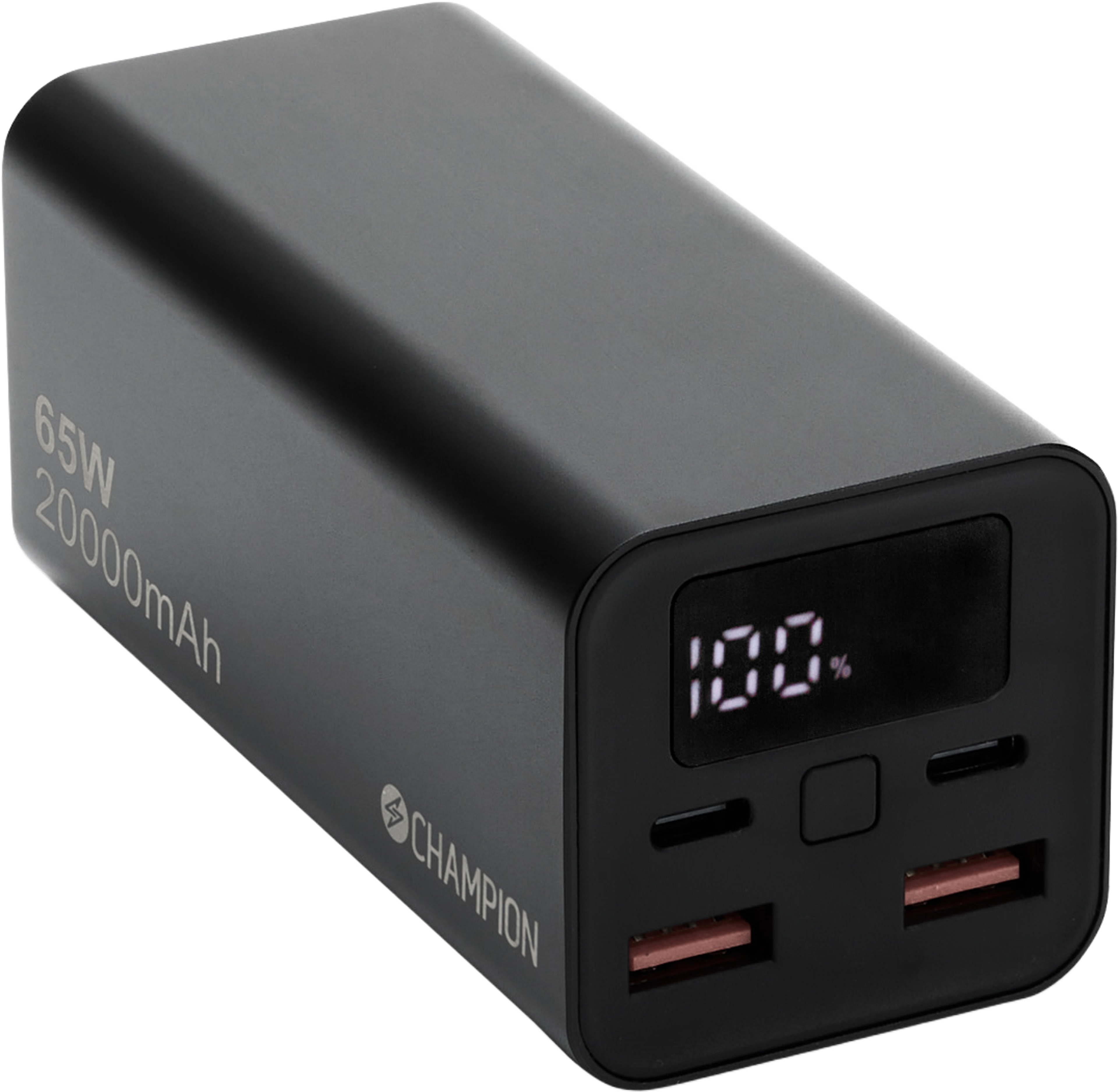 Powerbank 20.000 Mah 65w Pd, från Champion Nordic, i färgen svart. Klicka för att öppna bilden i stort format