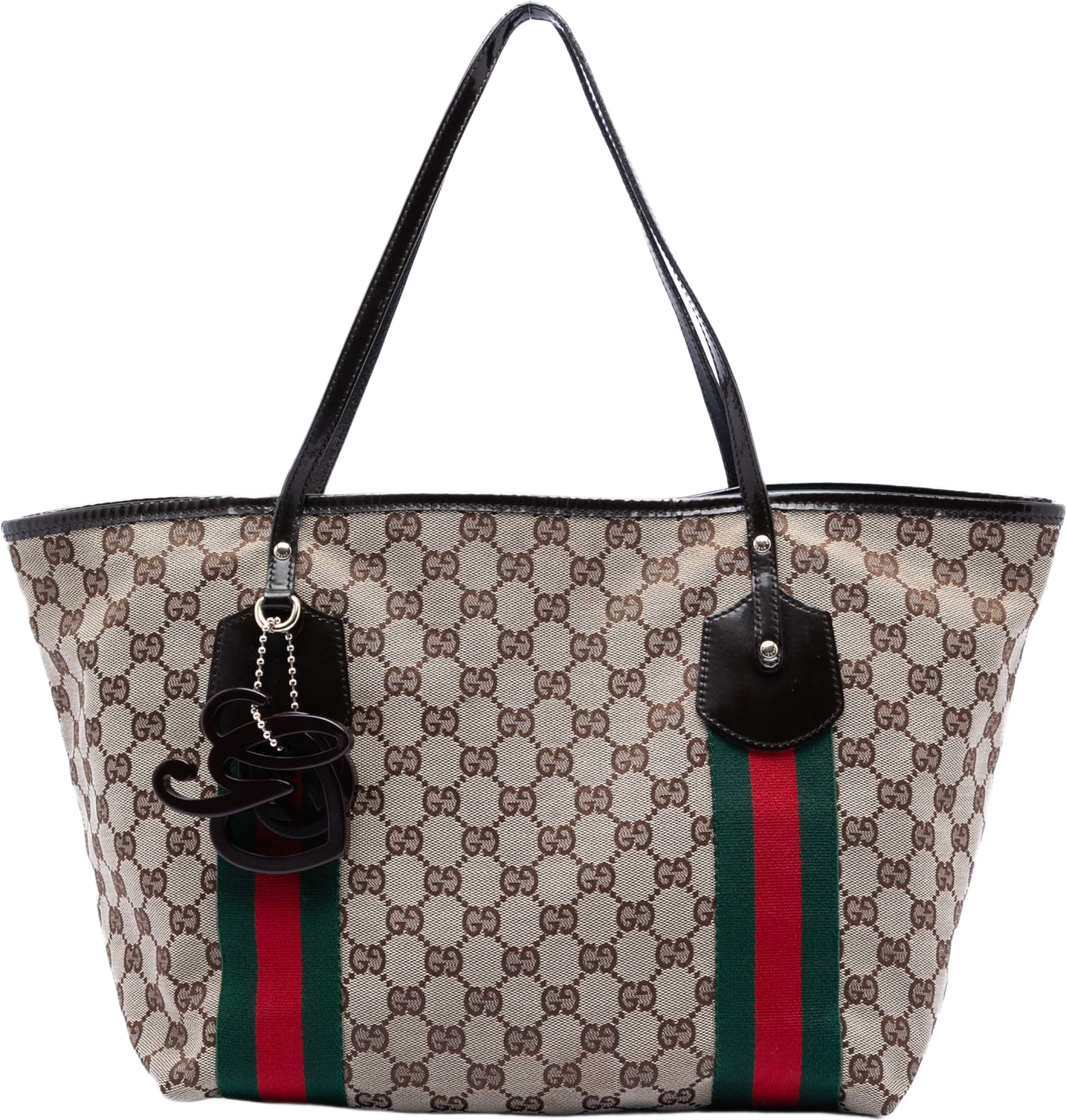 Gucci Gg Canvas Web Jolie Tote, från Luxclusif, i färgen beige. Klicka för att öppna bilden i stort format