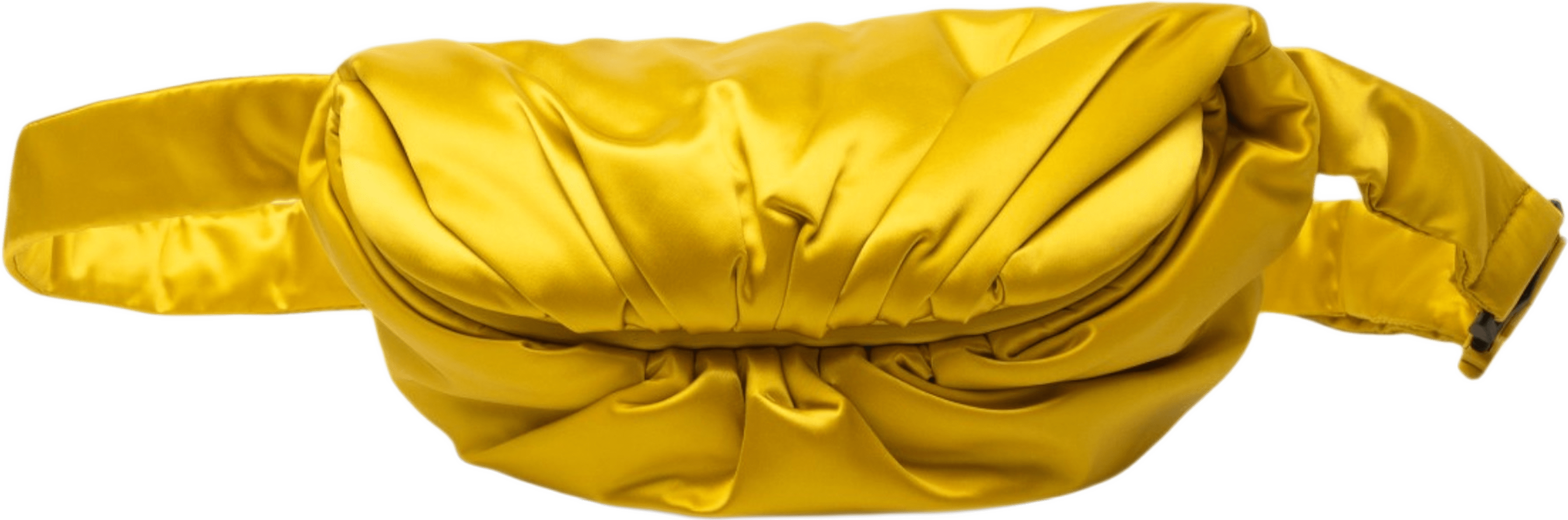 Bottega Veneta Satin The Body Pouch Belt Bag, från Luxclusif, i färgen gul. Klicka för att öppna bilden i stort format