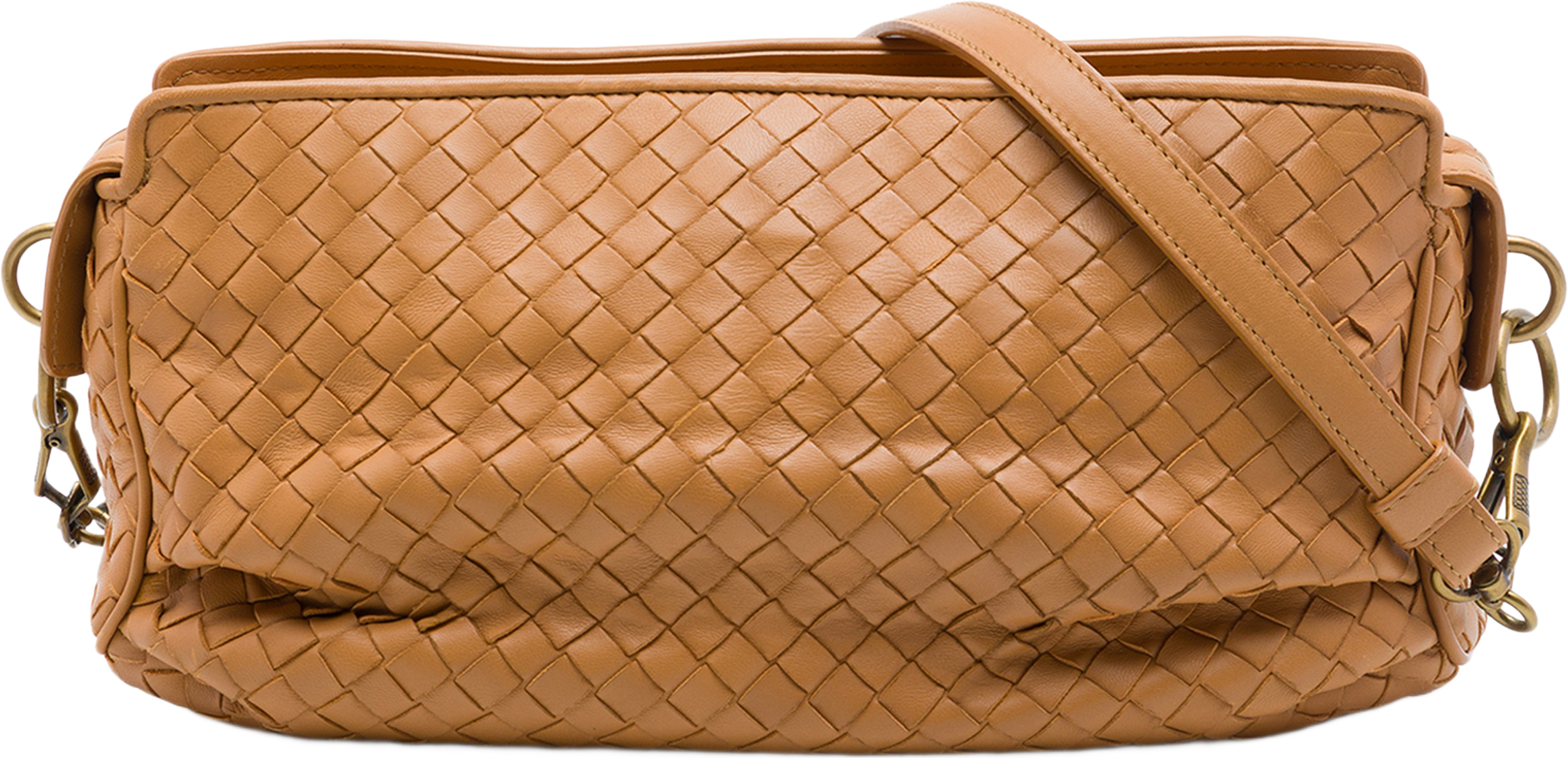 Bottega Veneta Nappa Intrecciato Crossbody, från Luxclusif, i färgen brun. Klicka för att öppna bilden i stort format