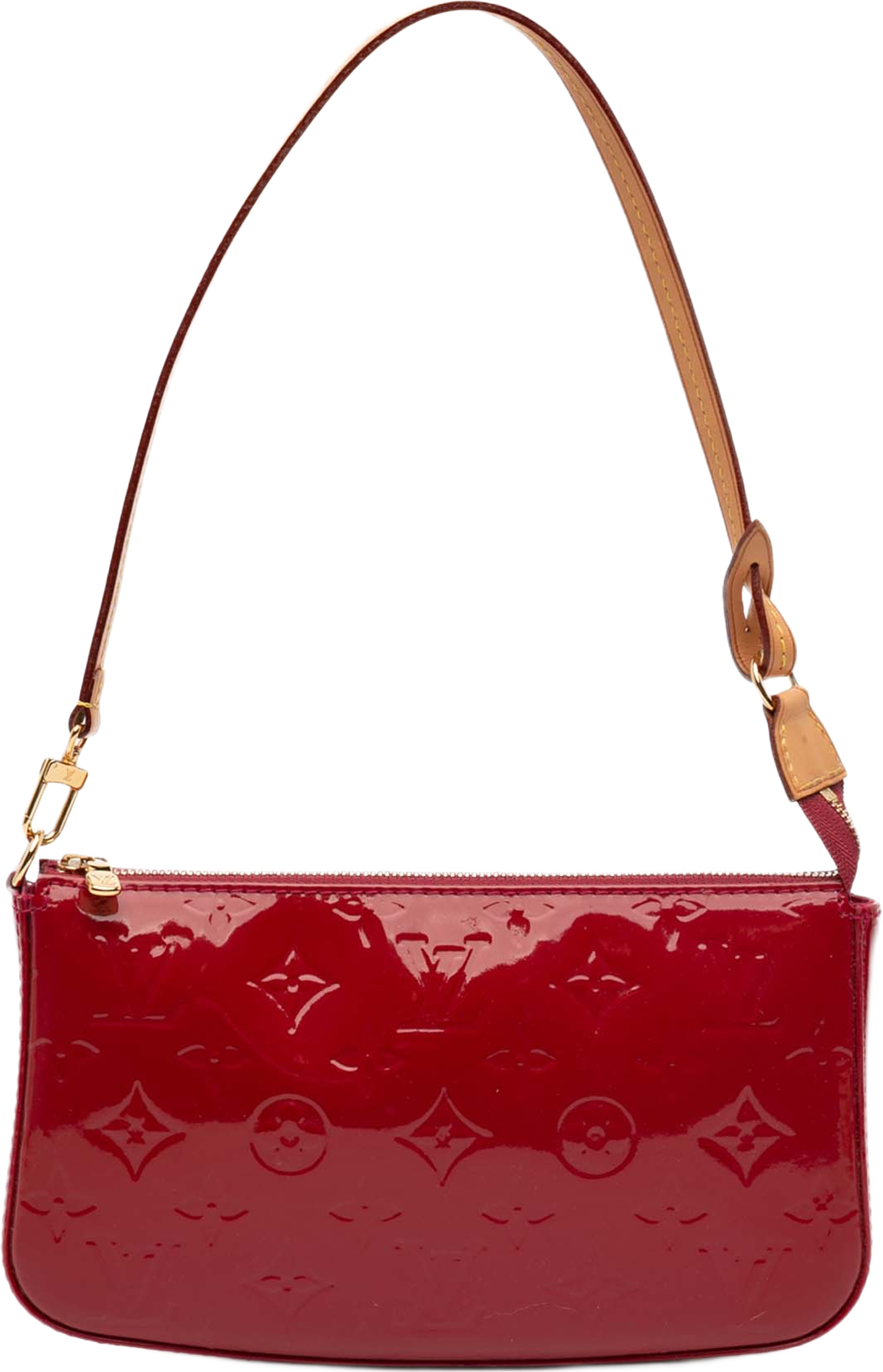 Louis Vuitton Monogram Vernis Pochette Accessoires, från Luxclusif, i färgen red. Klicka för att öppna bilden i stort format