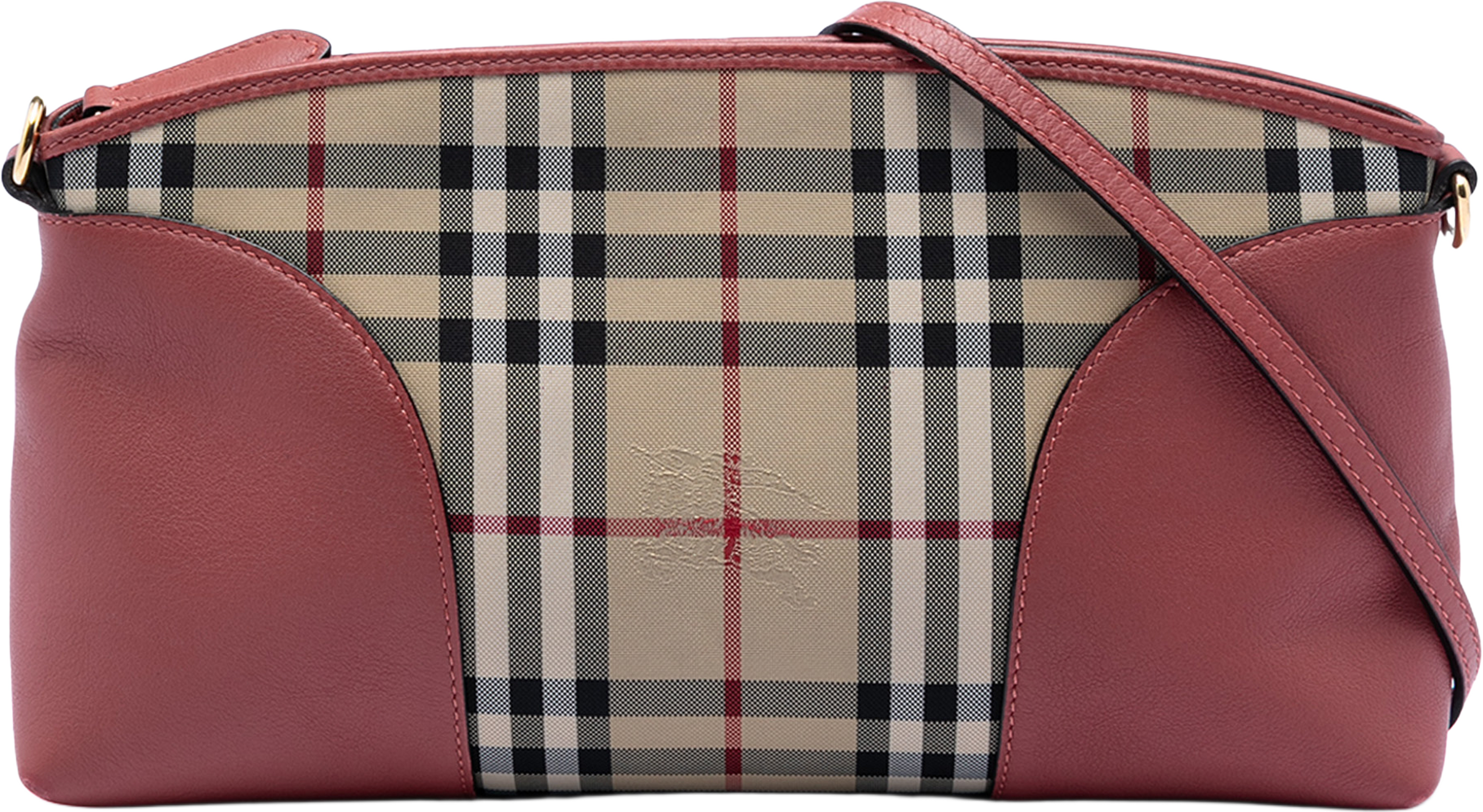 Burberry Haymarket Check Coated Canvas Chichester Crossbody, från Luxclusif, i färgen beige. Klicka för att öppna bilden i stort format