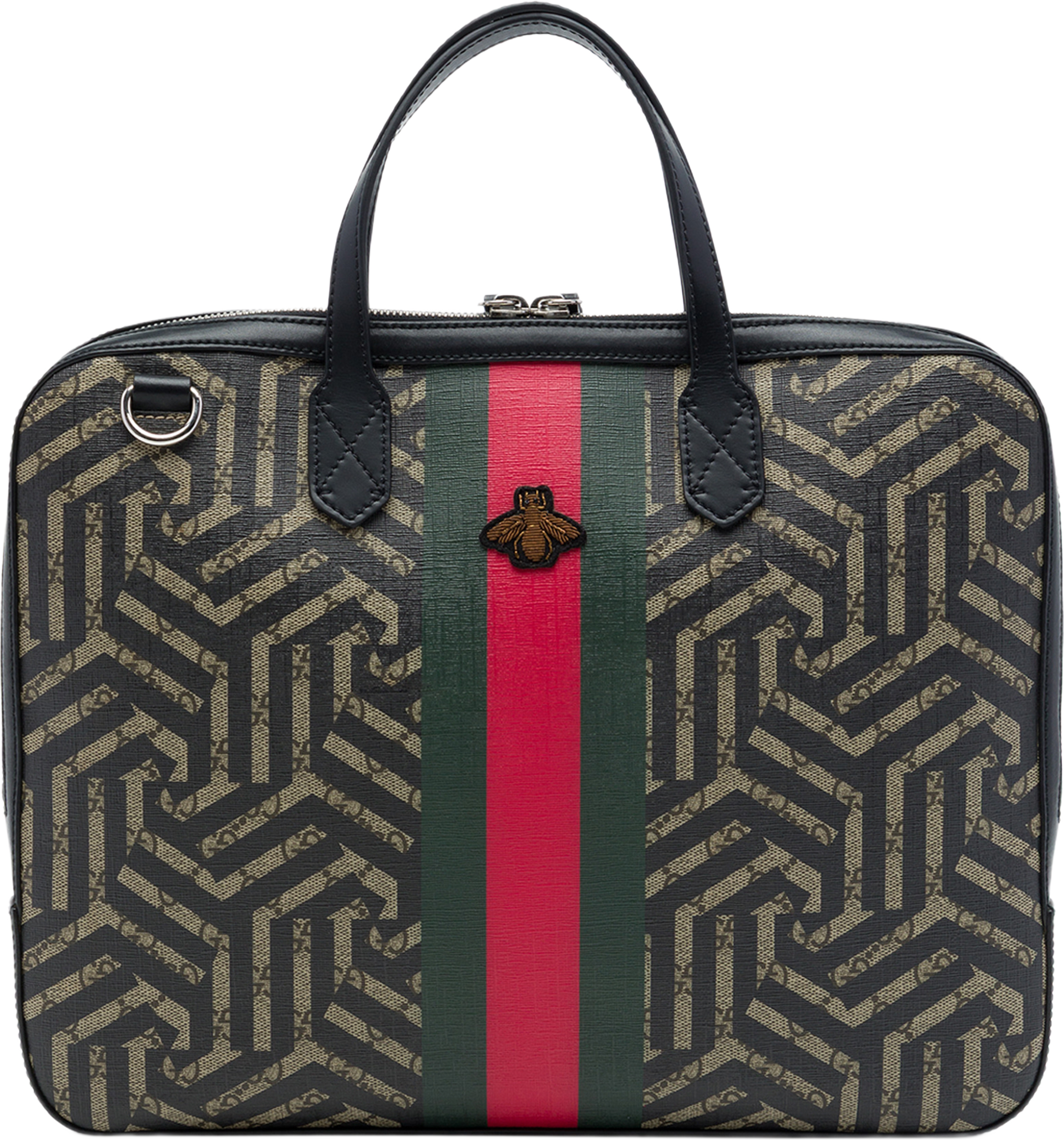 Gucci Gg Supreme Caleido Web Briefcase, från Luxclusif, i färgen beige. Klicka för att öppna bilden i stort format