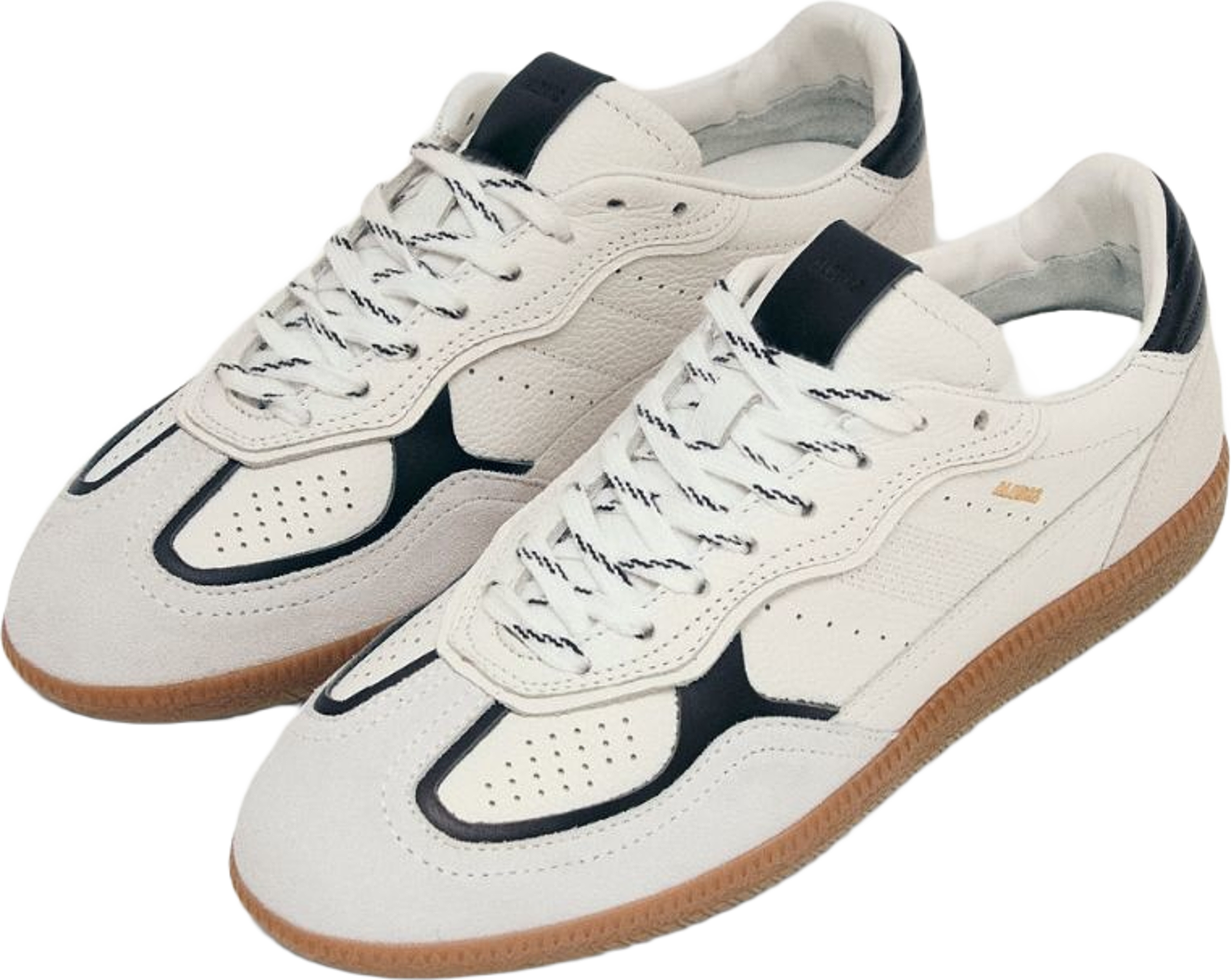 Tb.490 Rife Grain White Black Leather Sneakers