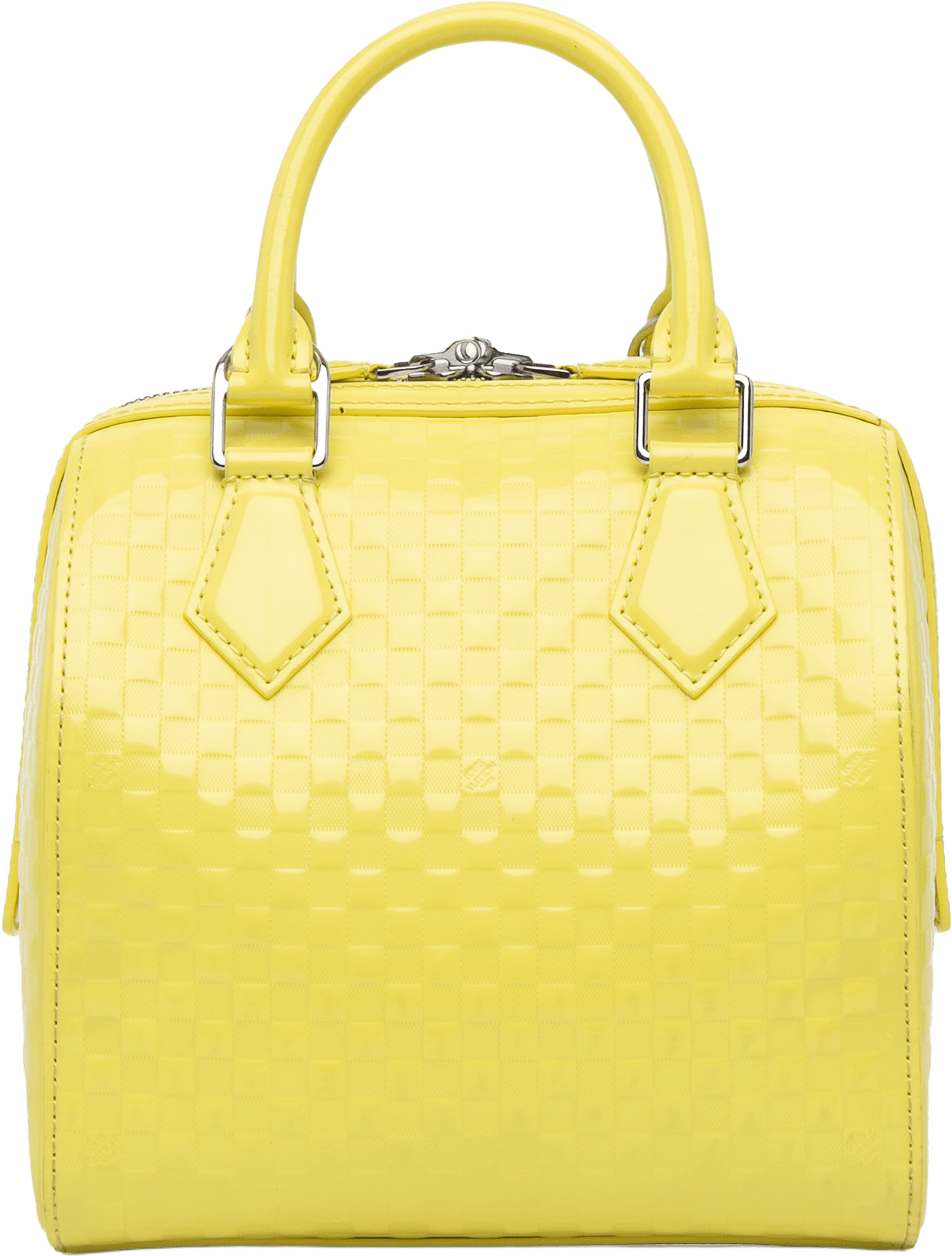 Louis Vuitton Damier Facette Speedy Cube Pm, från Luxclusif, i färgen yellow. Klicka för att öppna bilden i stort format
