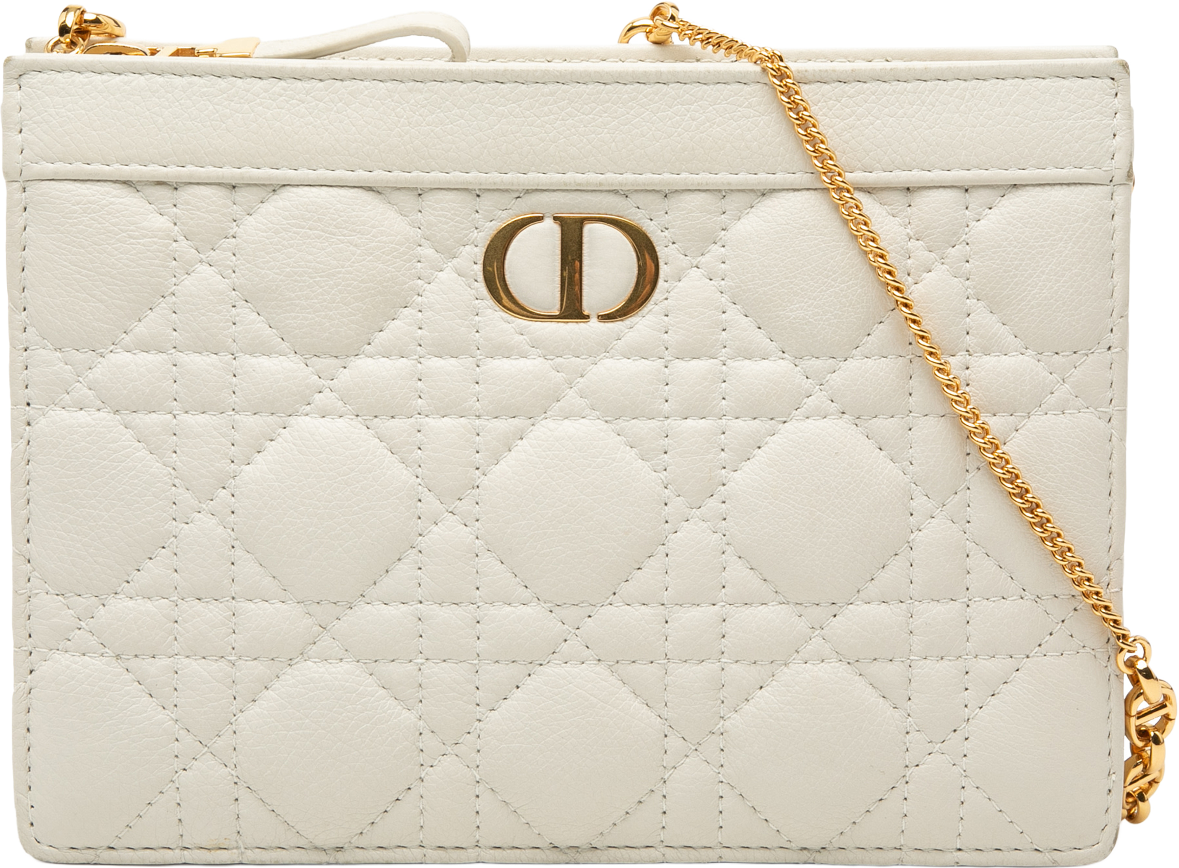 Dior Supple Cannage Calfskin Caro Every Dior Pouch, från Luxclusif, i färgen white. Klicka för att öppna bilden i stort format