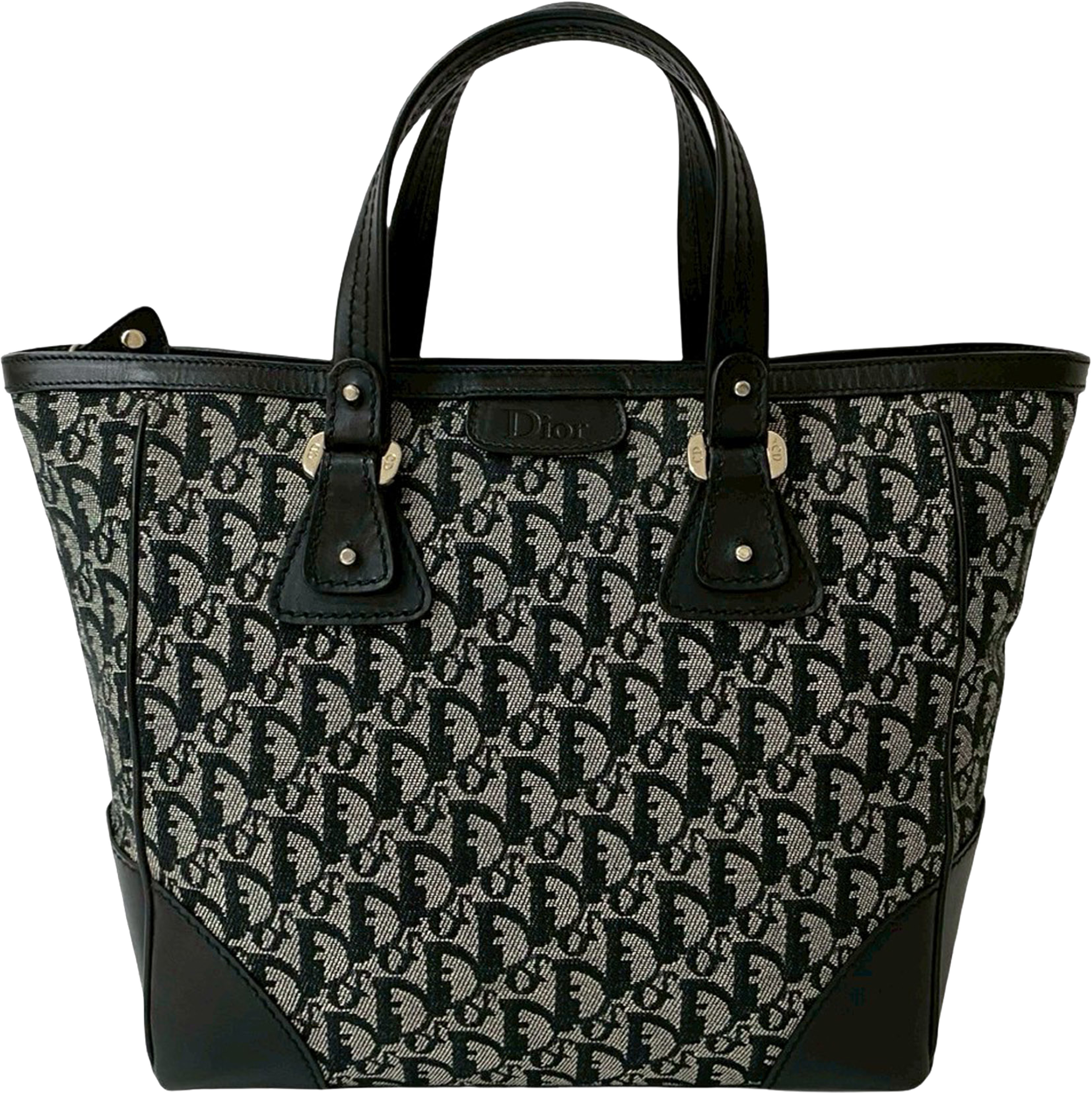 Dior Diorissimo Trotter Canvas Zip Tote, från Luxclusif, i färgen black. Klicka för att öppna bilden i stort format