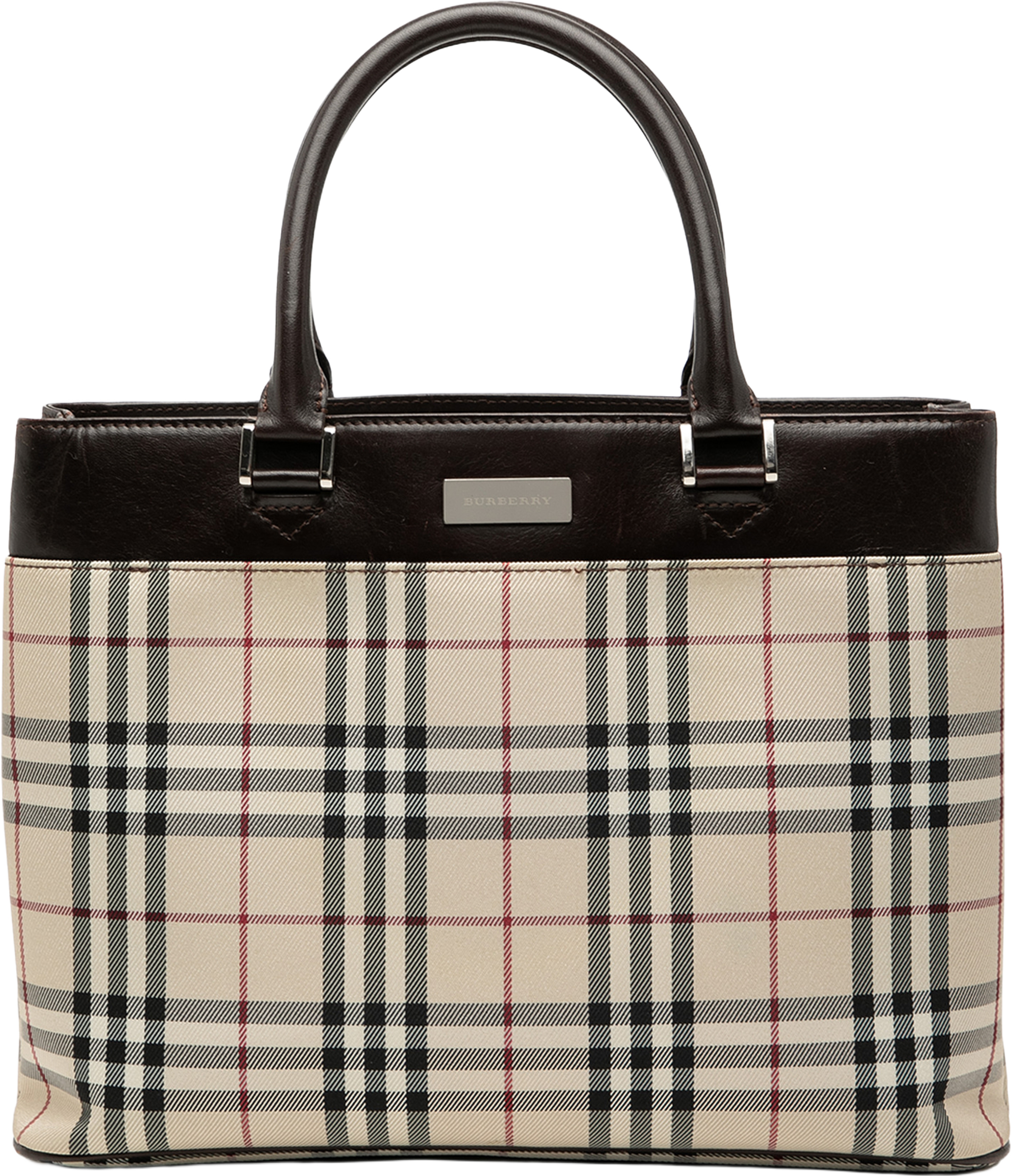 Burberry House Check Canvas Tote, från Luxclusif, i färgen beige. Klicka för att öppna bilden i stort format
