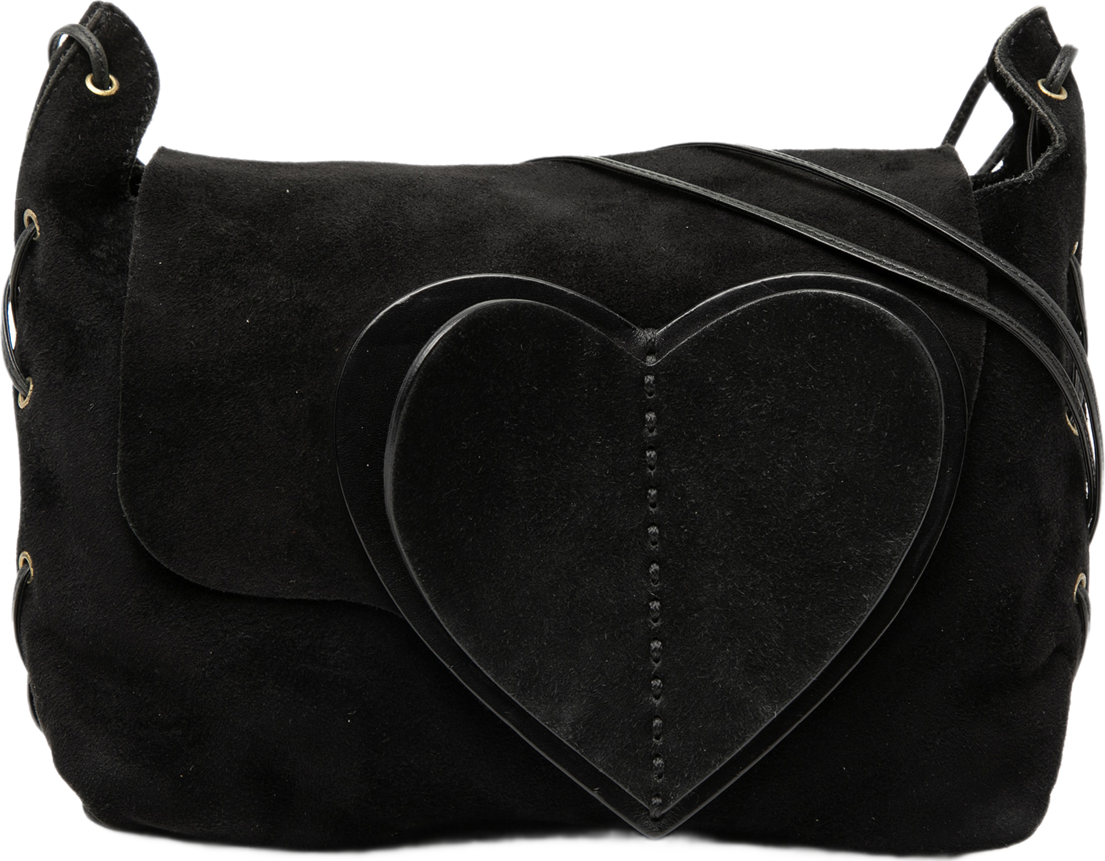 Gucci Suede Heart Crossbody, från Luxclusif, i färgen svart. Klicka för att öppna bilden i stort format