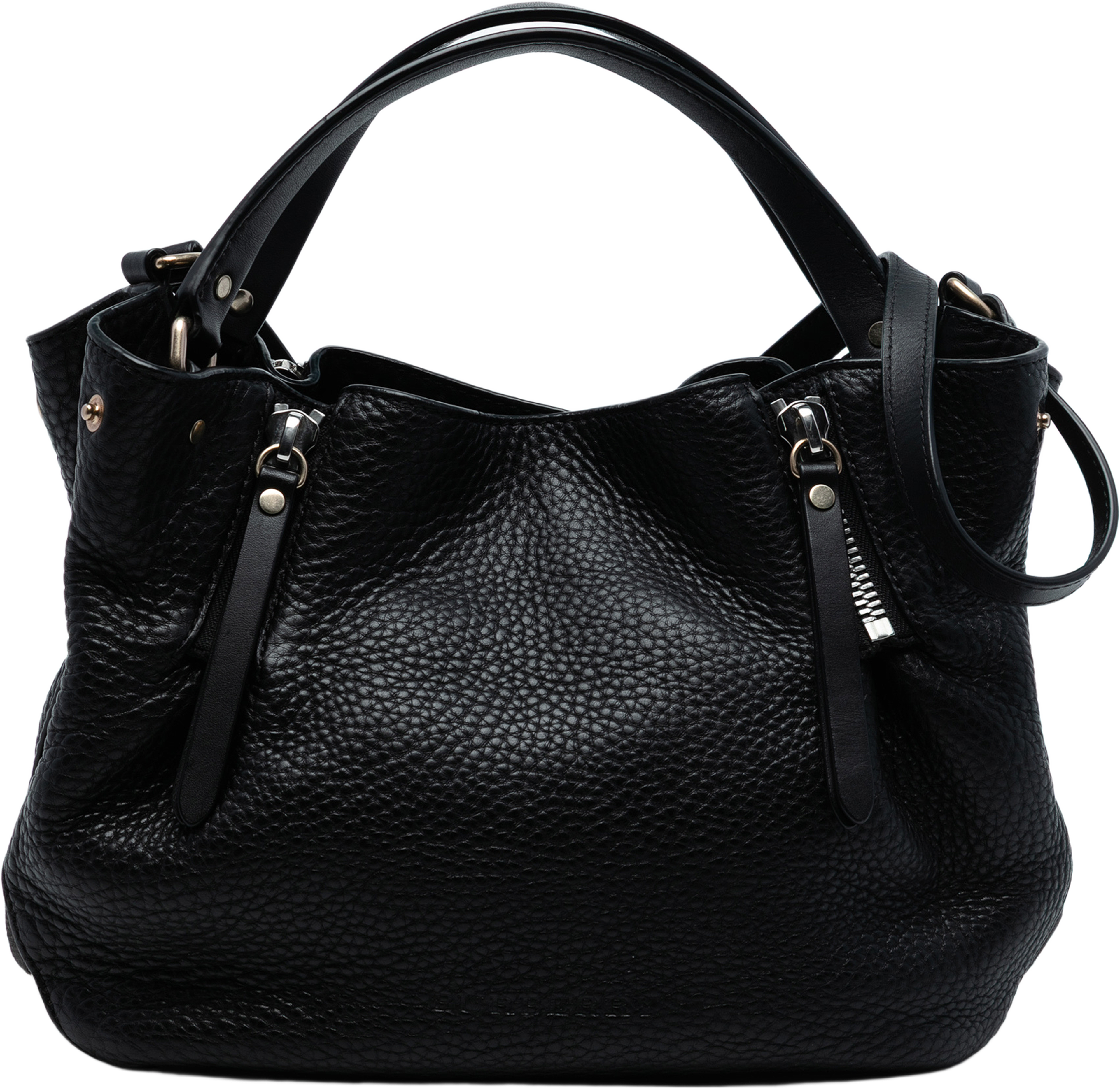 Burberry Small Leather And House Check Canvas Maidstone Satchel, från Luxclusif, i färgen black. Klicka för att öppna bilden i stort format