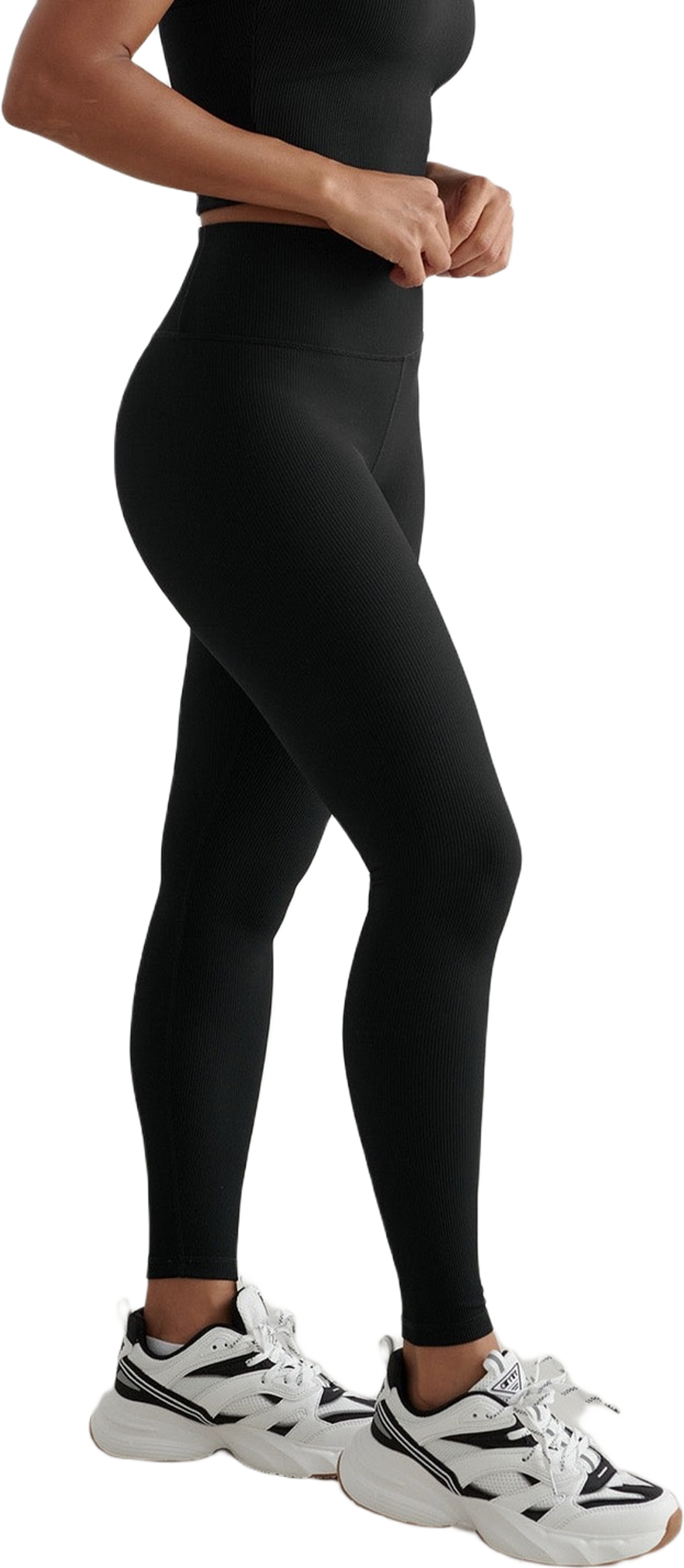 Black Ribbed Performance Tights