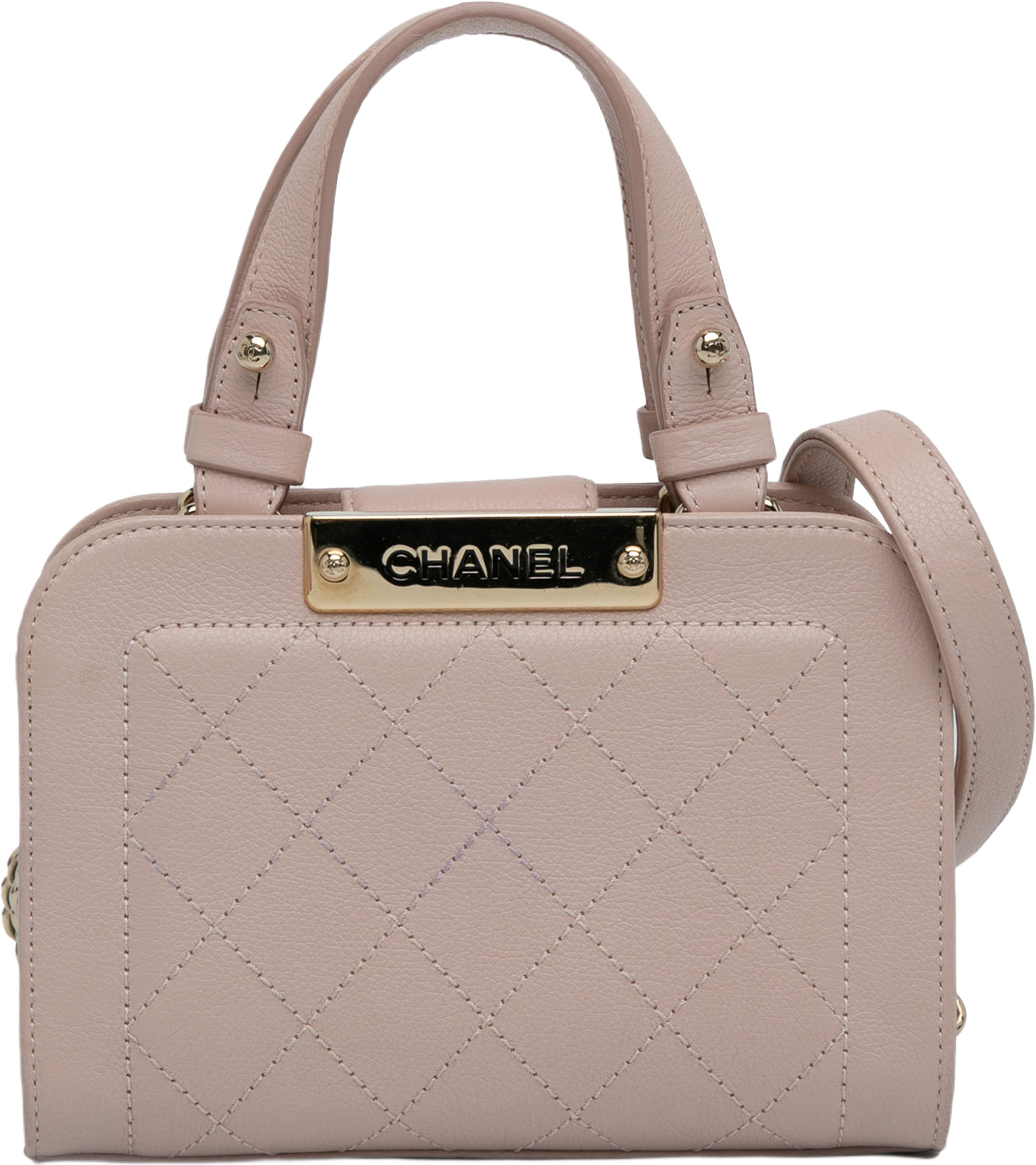 Chanel Mini Calfskin Label Click Shopping Tote