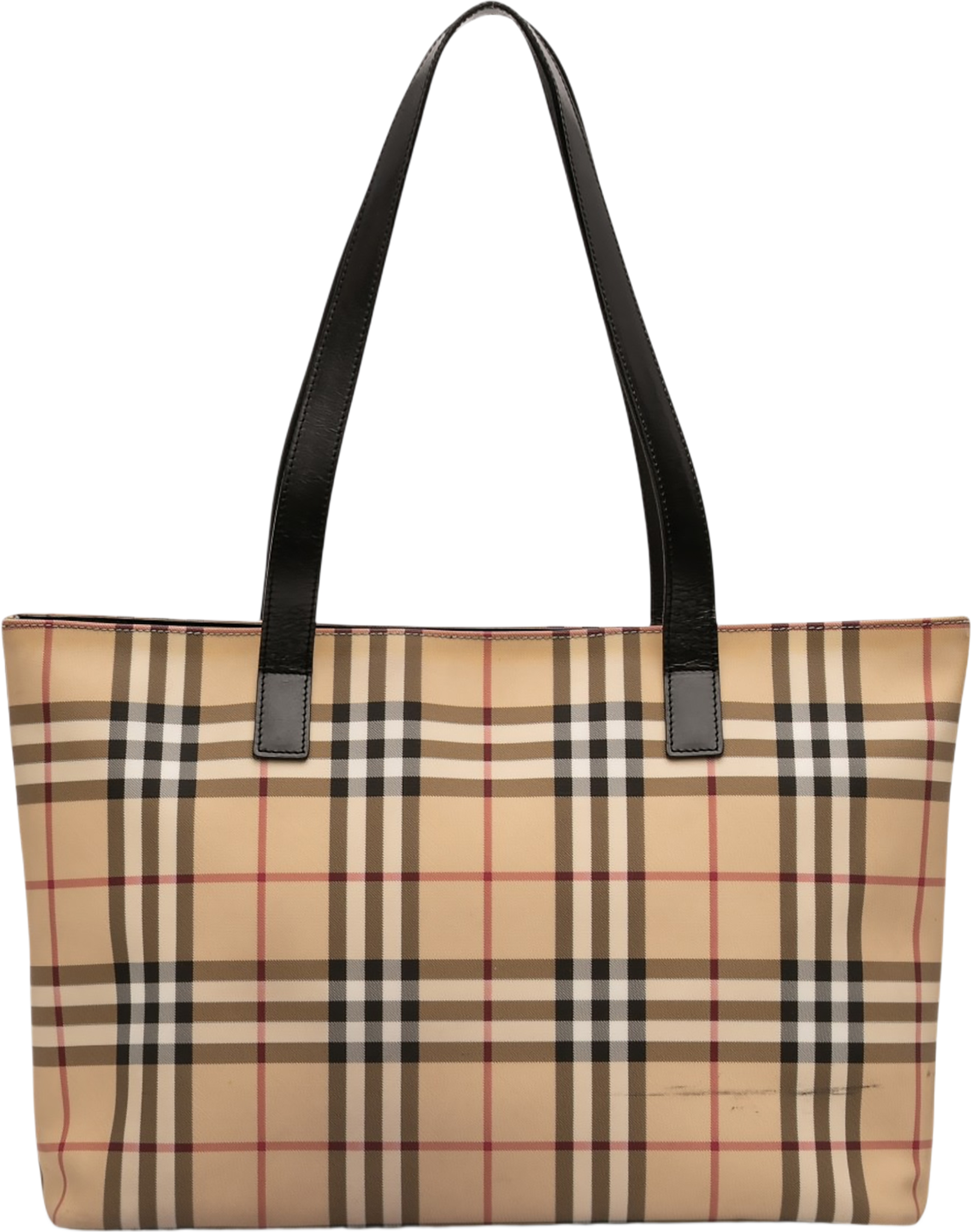 Burberry House Check Canvas Tote, från Luxclusif, i färgen beige. Klicka för att öppna bilden i stort format